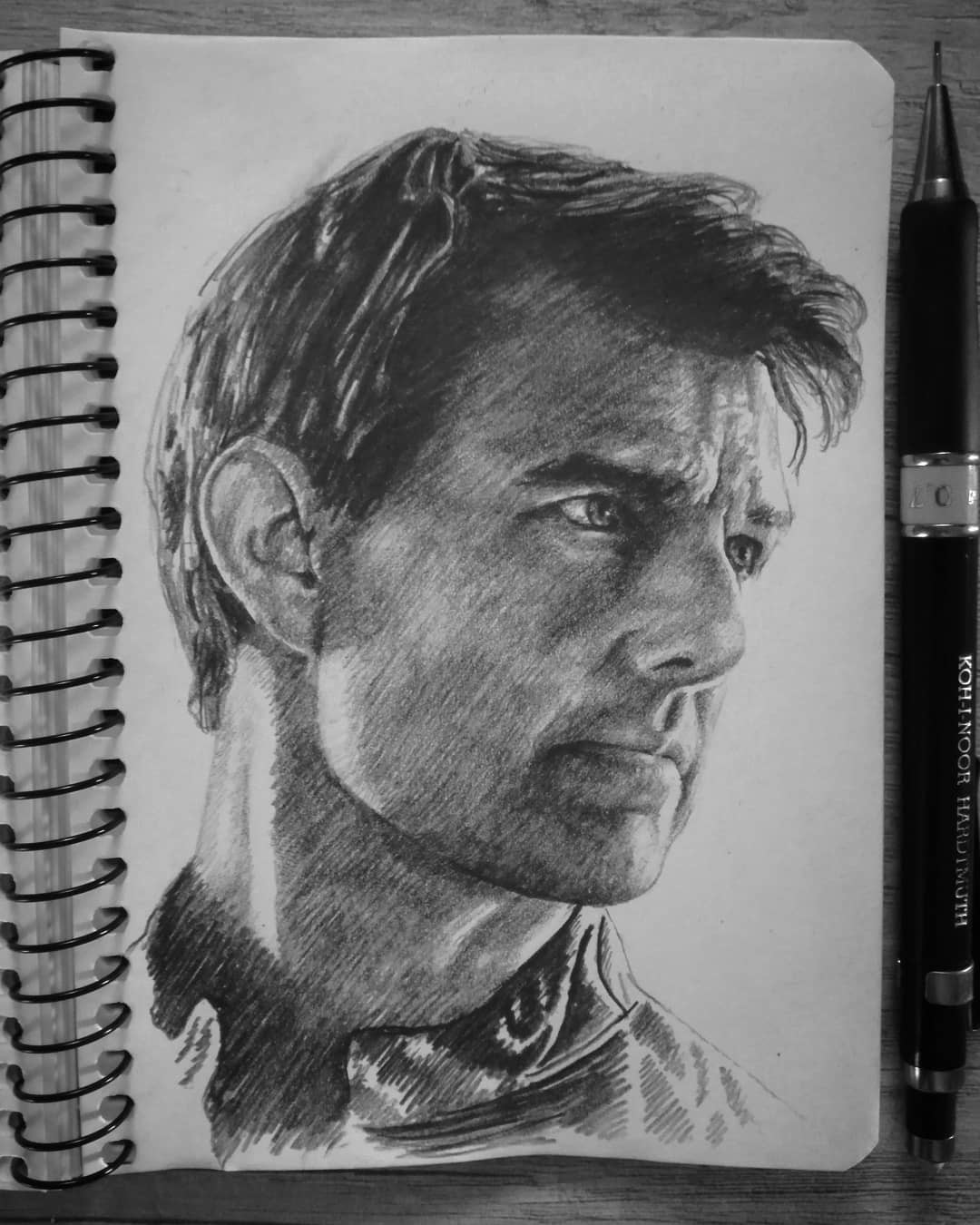 Pencil Illustration Of Tom Cruise Stock Photo, Picture and Royalty Free  Image. Image 126535587.