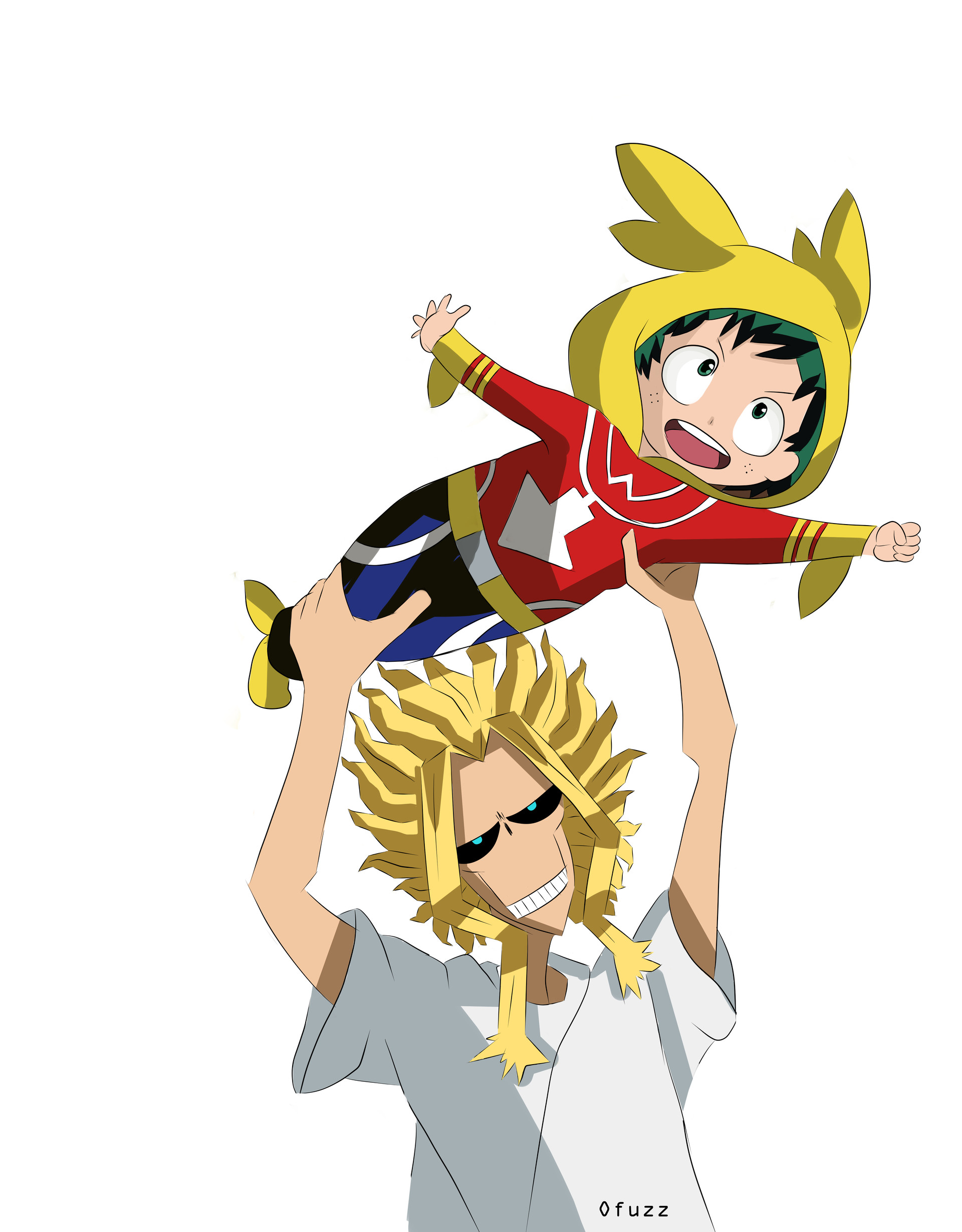 Oguzhan Ates Boku No Hero Academia All Might Toshinori Yagi Baby Deku Fan Art