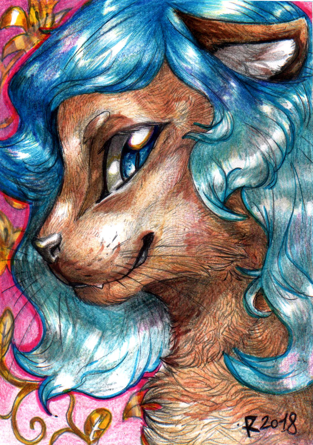 Another ArtFight attack! This is Iris, a character that belongs to Hyaenite.

