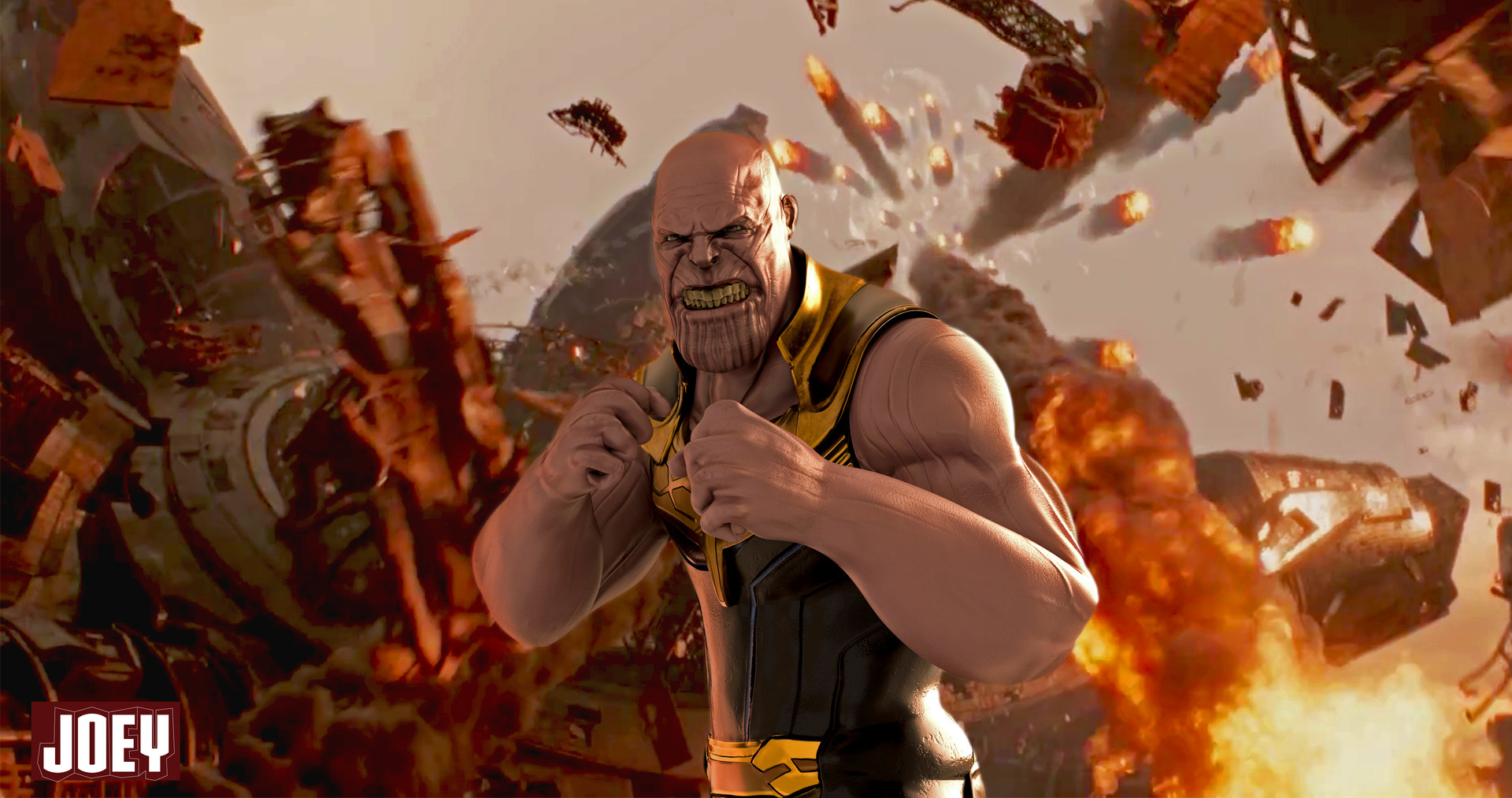 Joey Bui Thanos Avengers Infinity War,Sunset Gambar Pemandangan Alam Sunset Lukisan Simple