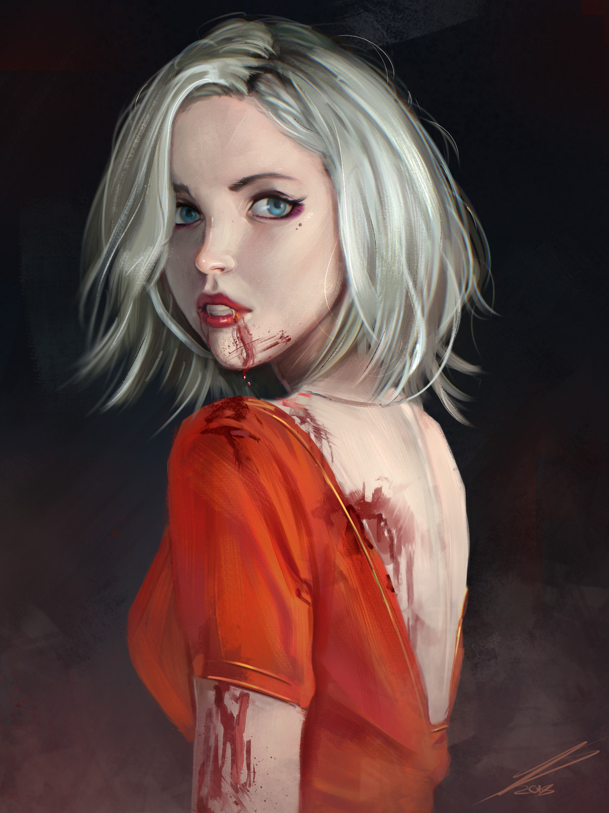 Artstation Quick Vampire Girl Portrait Julian Schallenkamp