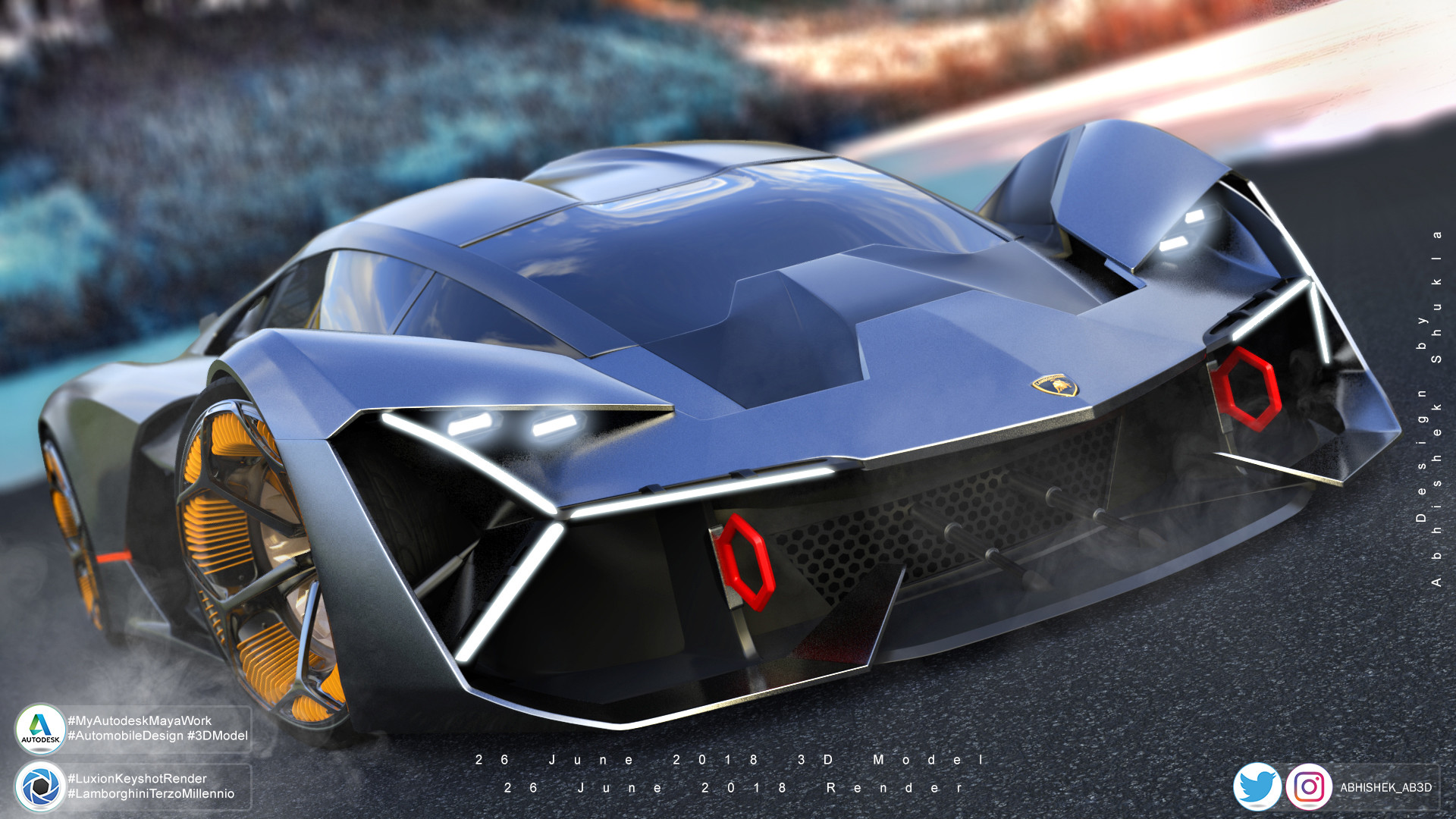 FREE ) Lamborghini Terzo Millennio - Download Free 3D model by SDC