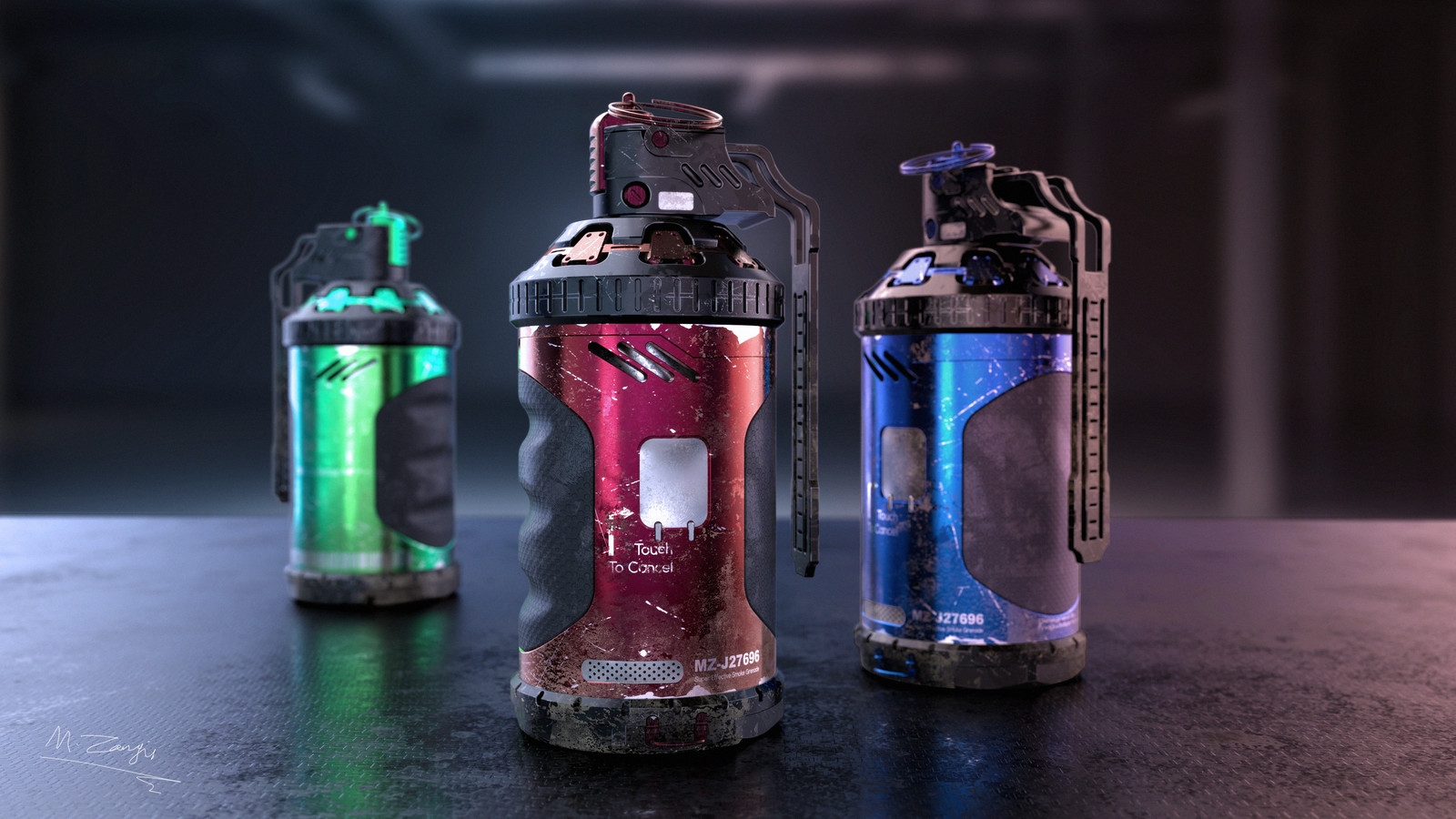 Sci-Fi smoke grenade design - Keyshot Render Competition 2017