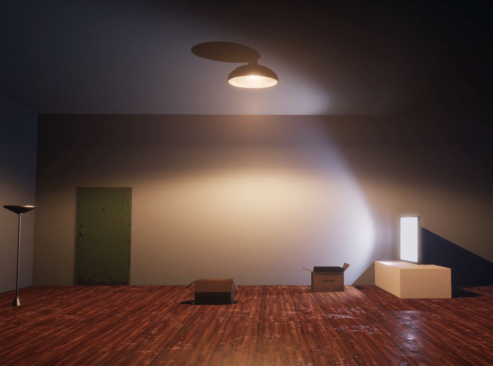 Image used for for one of the fake interiors. Thrown together using starter kit assets and some of my own.
