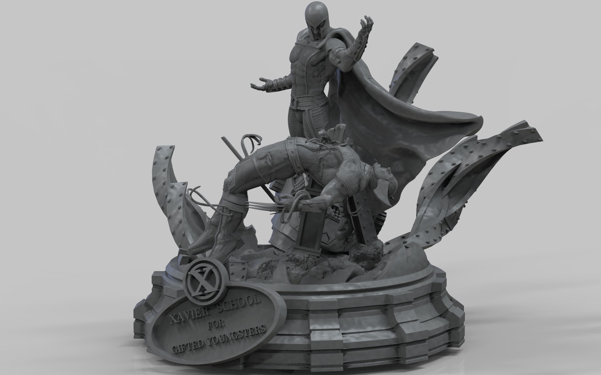 Artstation Magneto Vs Wolverine For 3d Print Maikel S Nunes