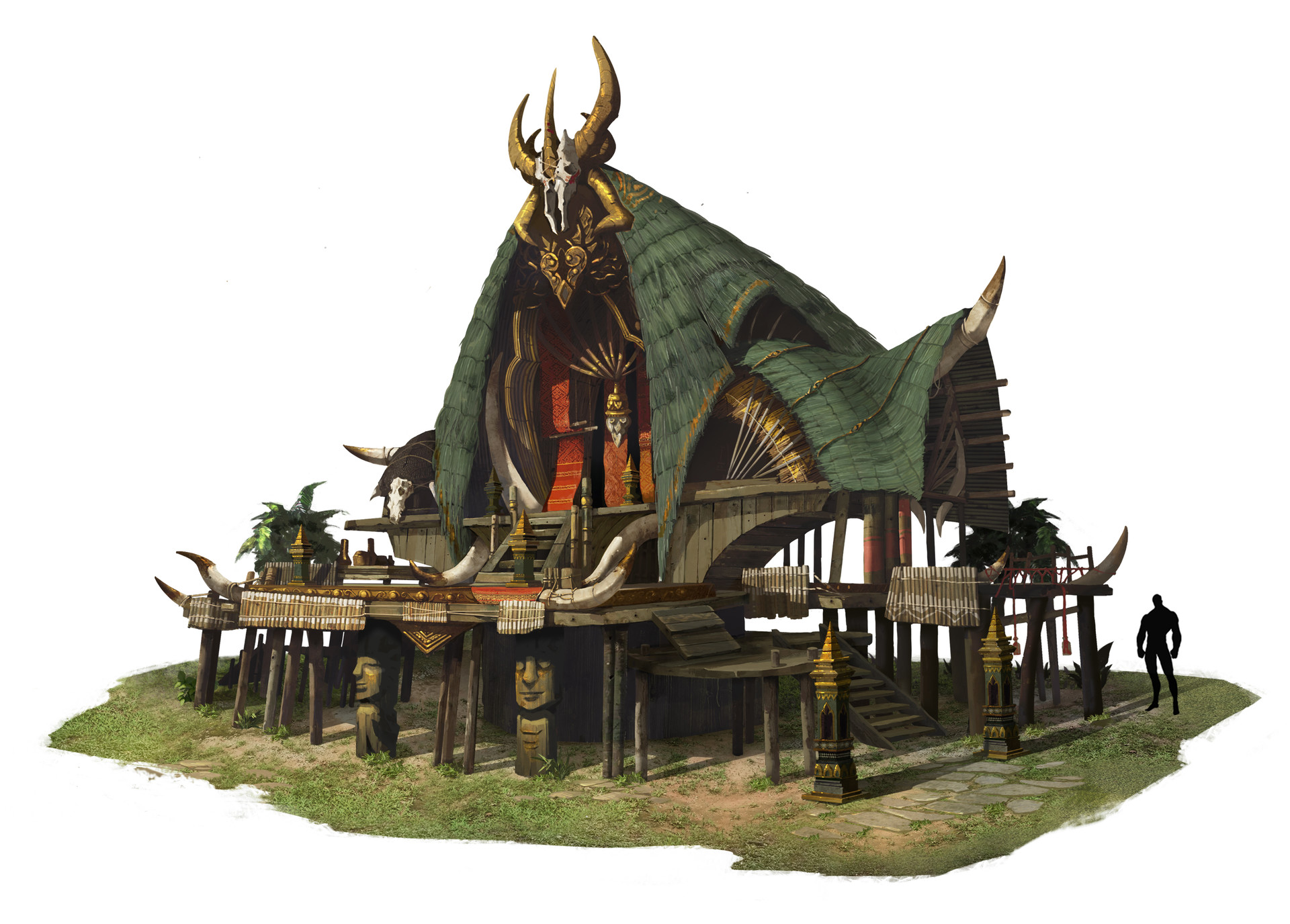 Village head. Orc House. Dragon stable.