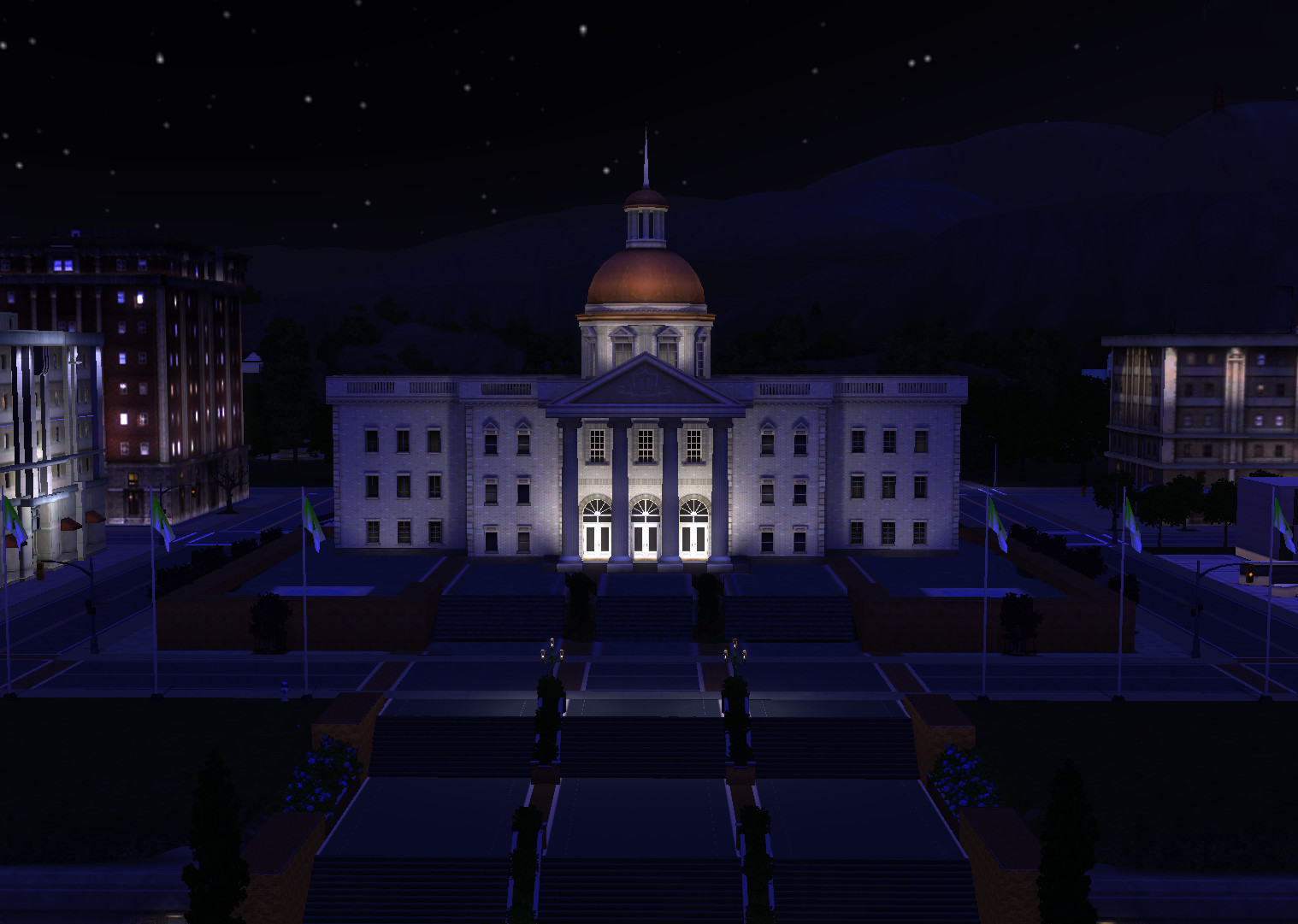 City Hall building model, texture &amp; lighting. Environment by a teammate.