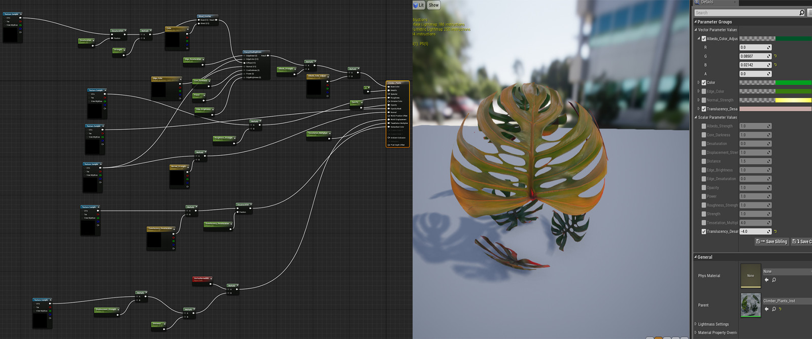 One of the smaller material adjustments through Instancing. 