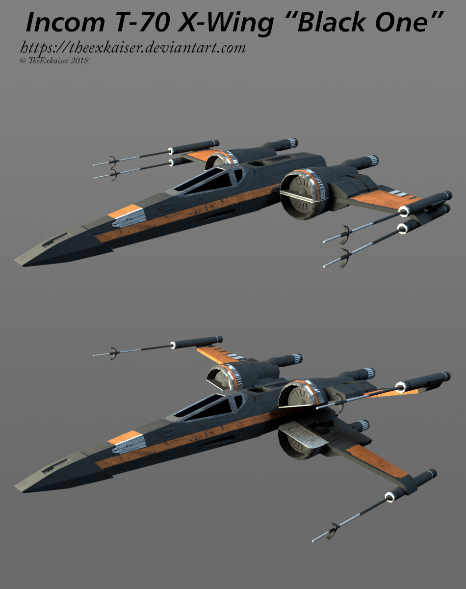 Patryk Ciecierski T 70 X Wing Black One Game Ready 3d Model