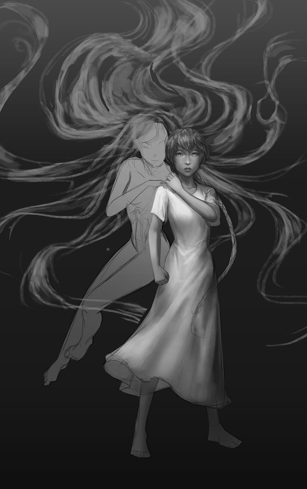 Initial shading.