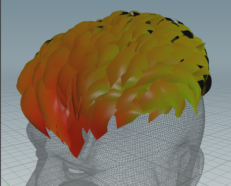 Comb map data is also stored in the Houdini HDA in addition to the Substance Comb map output.  Mix them together to highlight curls in your hair and each strand.