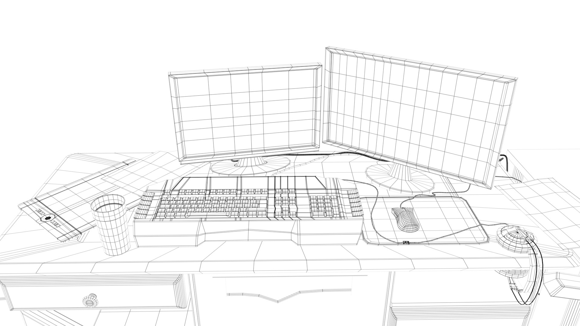 Gaming best sale desk drawing