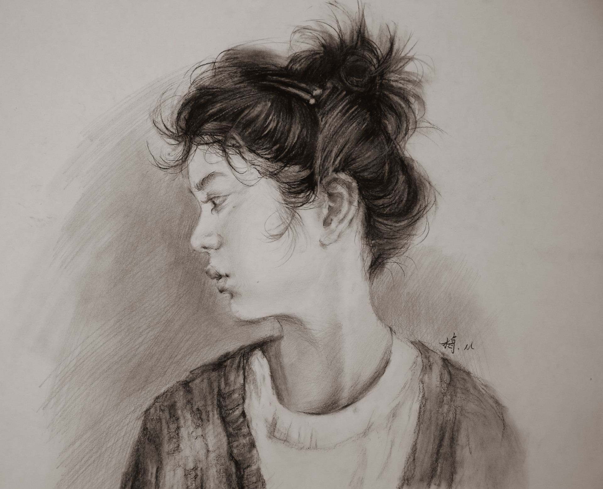 ArtStation realistic charcoal piece