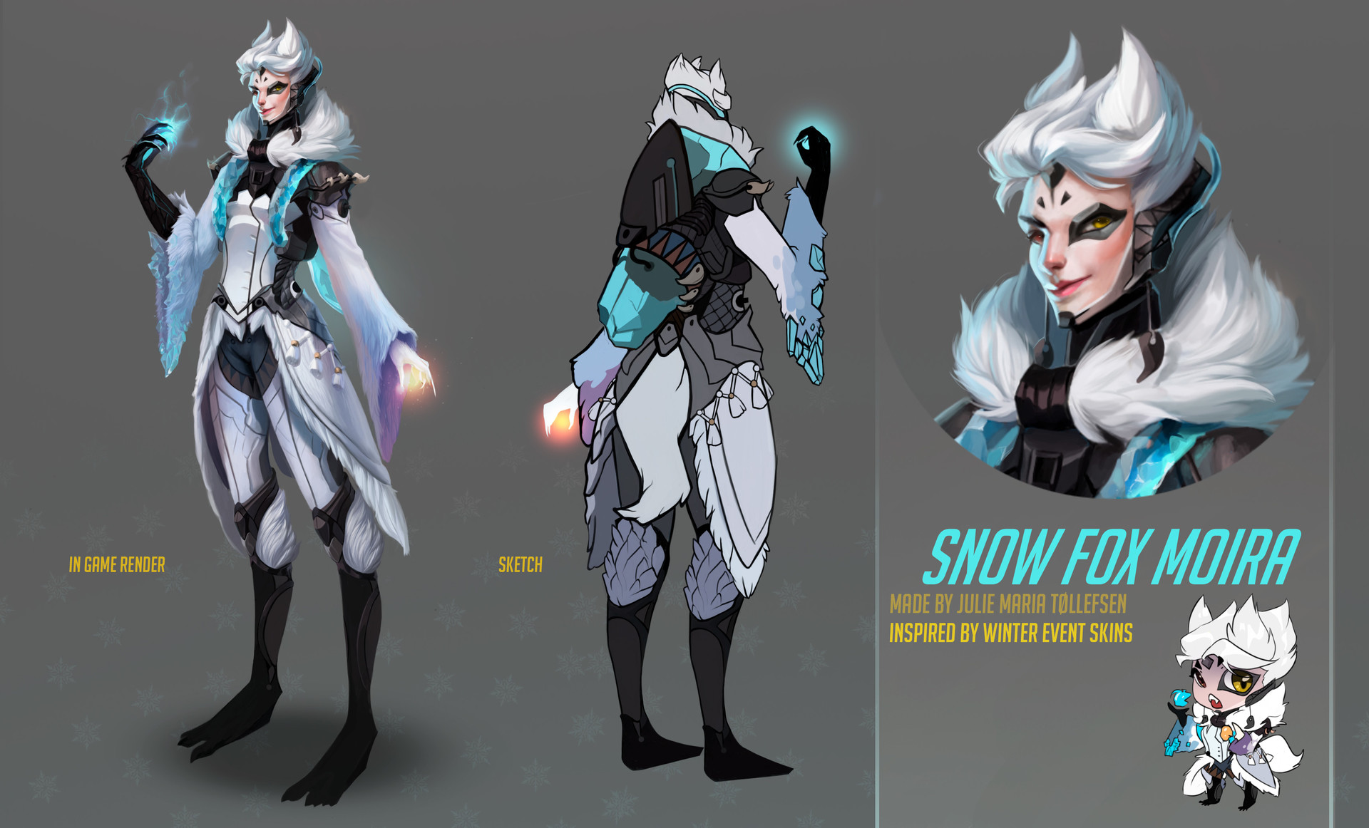 Overwatch fan skin - Moira Snow Fox "Winter event inspired&quo...