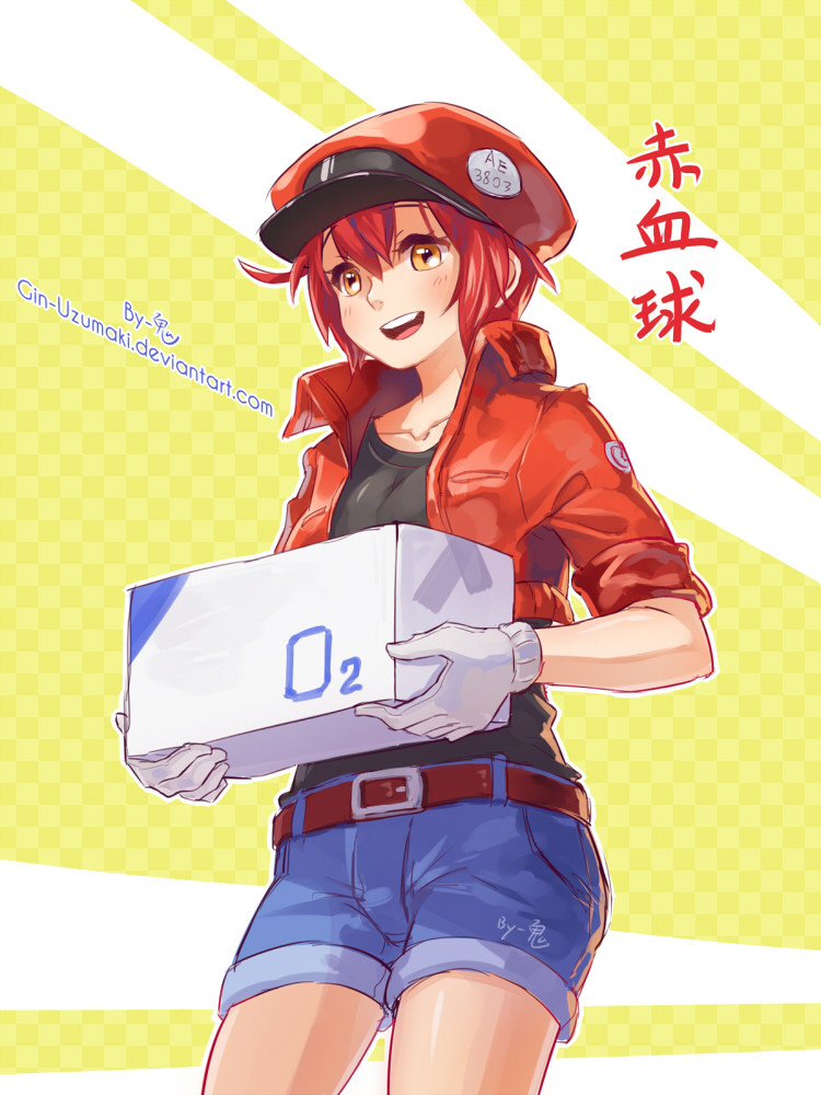 Hataraku Saibou / Cells at Work - Red Blood Cell Postcard for Sale by  Anime Access