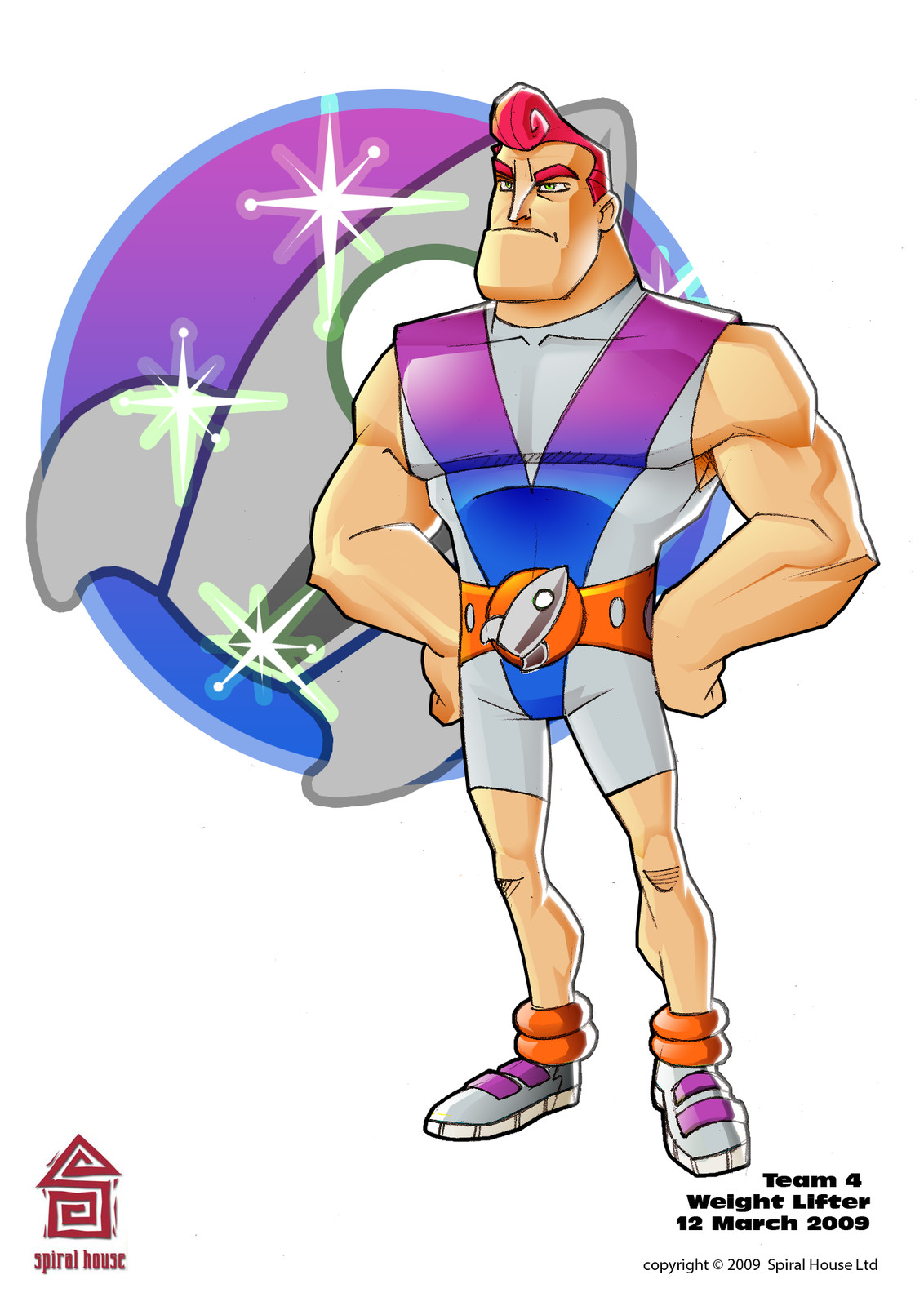 Colour concept of Team 4 Wrestler character for AR game.