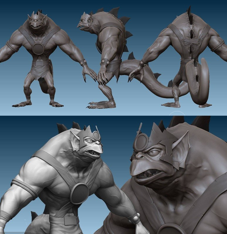 WIP sculpt of Slythe from Thundercats