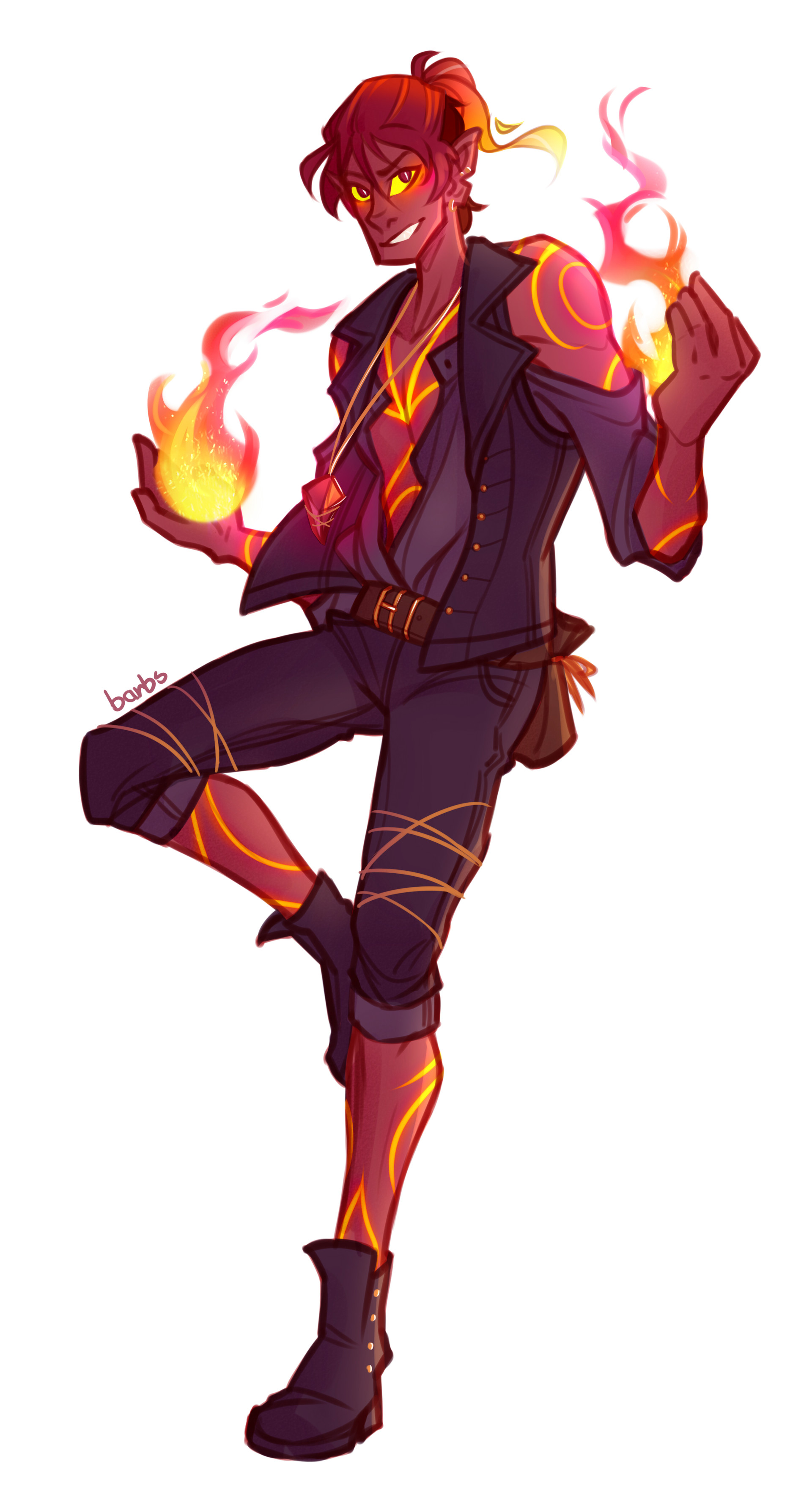 Cinder is the Fire Genasi Sorcerer character I created and designed for a D...