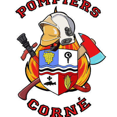 Ronald bousseau apercu logo pompier corne txt rouge