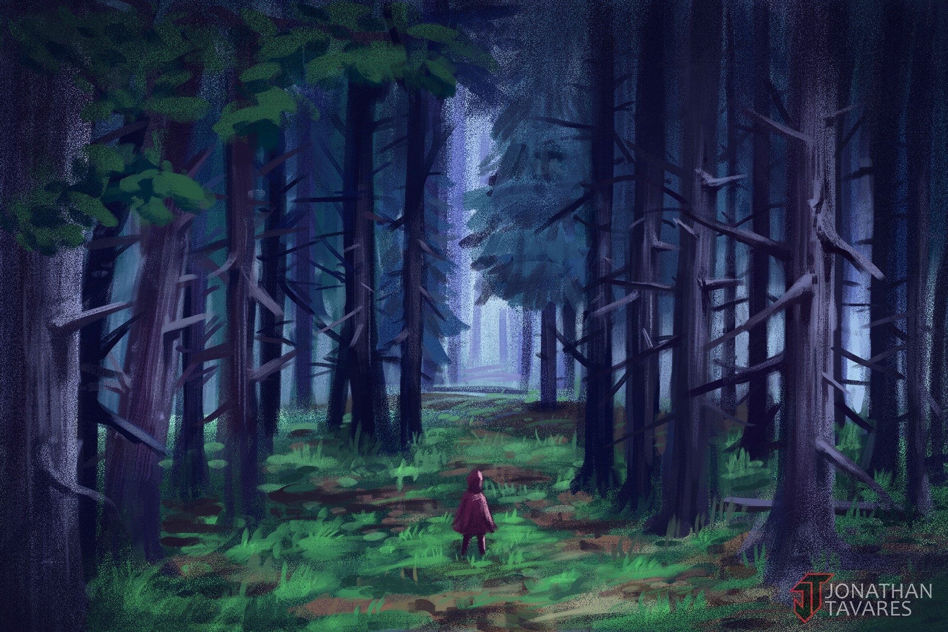 Dark Anime Forest Background