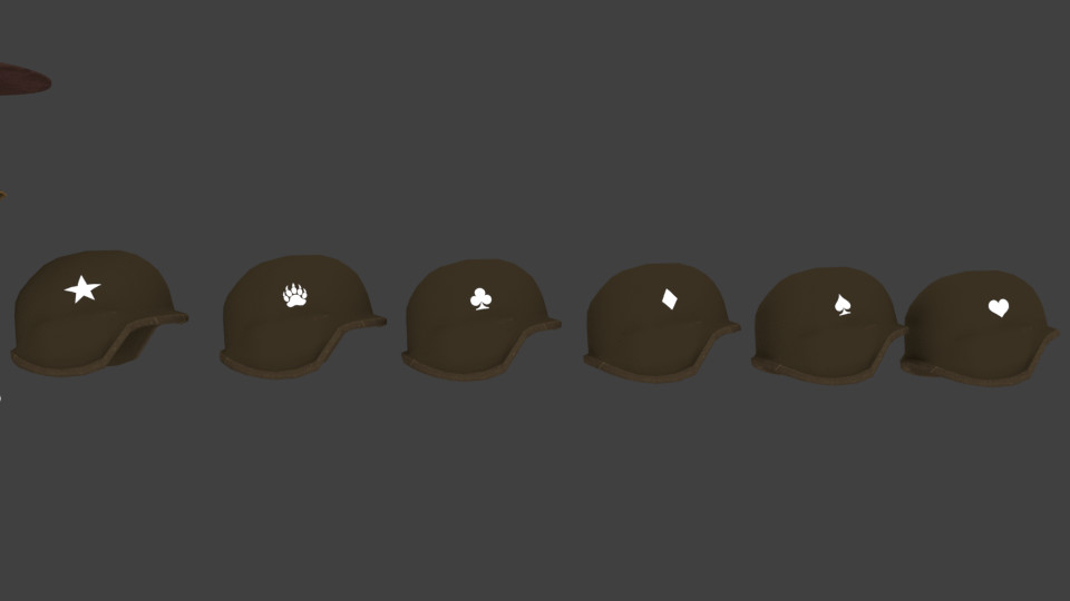 NCR Combat Helmets with Squad Markings