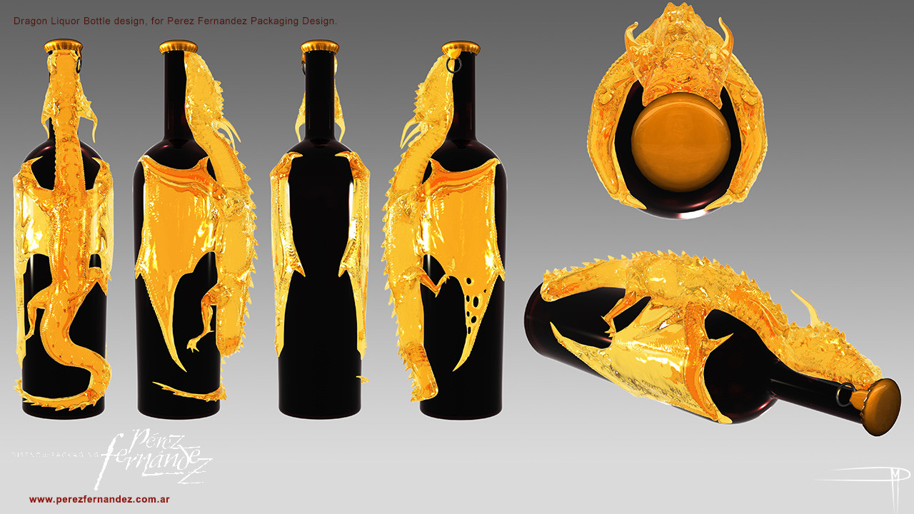 Dragon bottle design for a company that was developing a special type of liquor mix. 