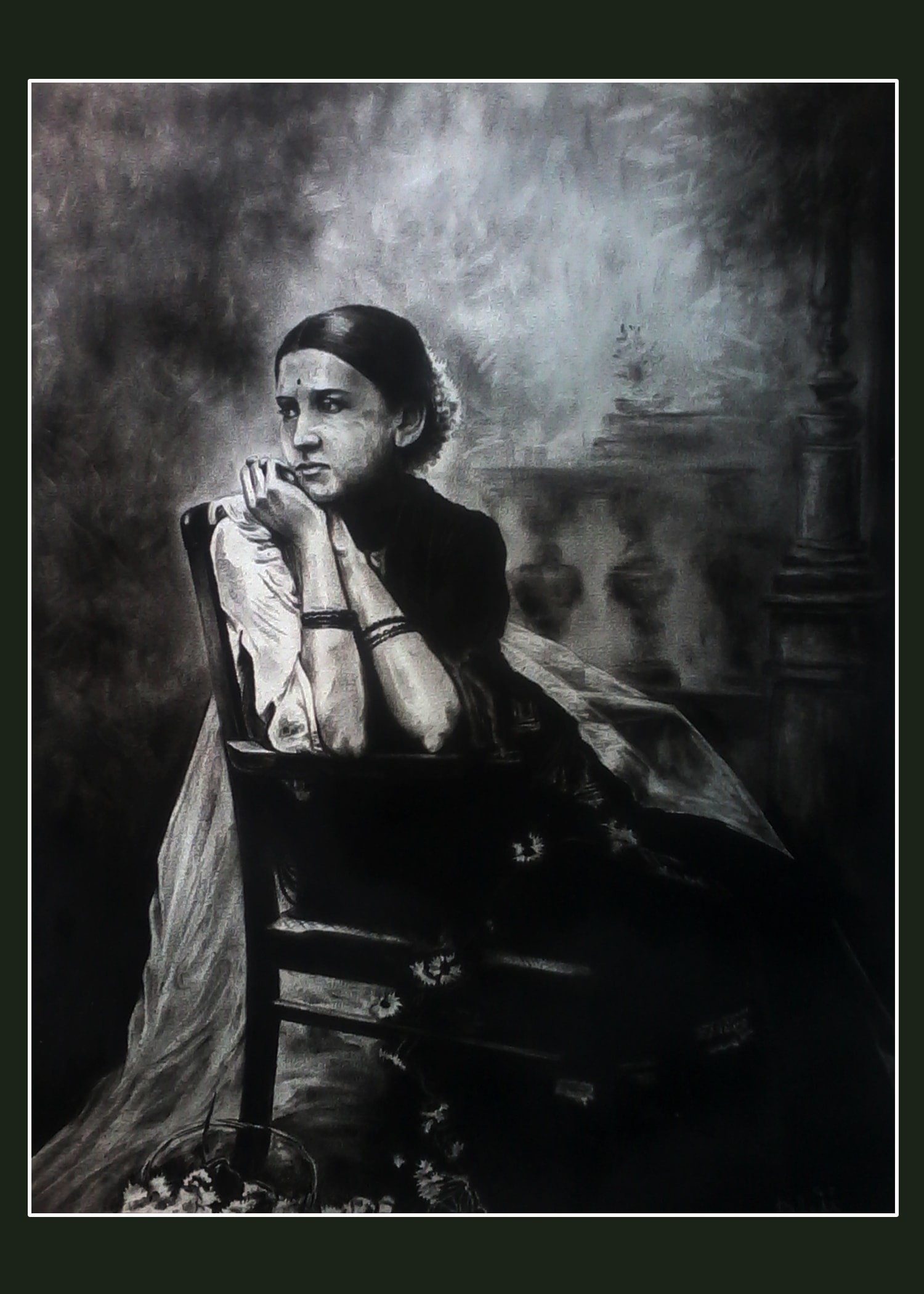Artstation Indian Traditional Women Crayons Fingertip Of Art