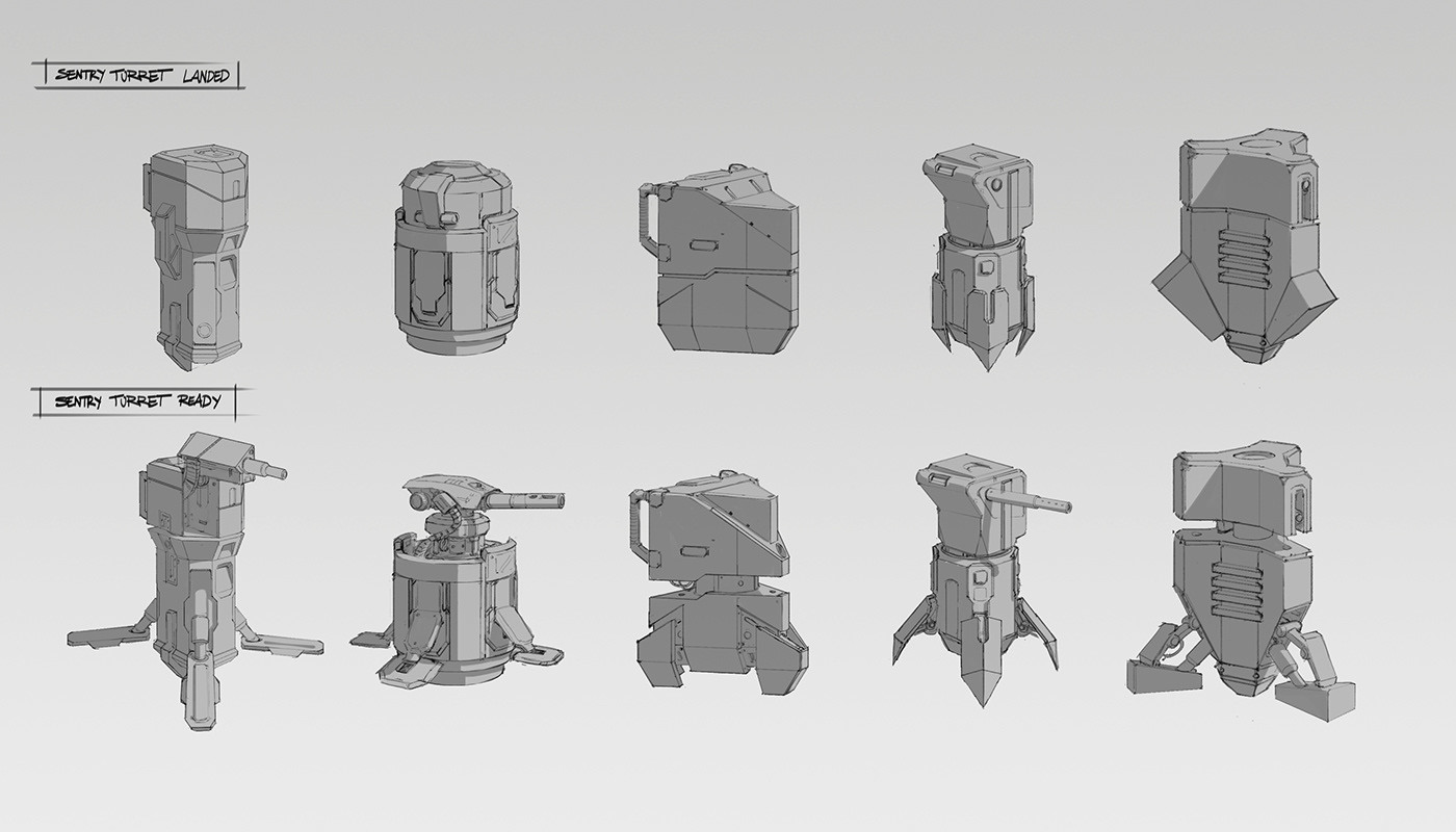 Sentry turrets - unnamed project (2012) by Quentin Gautier. 