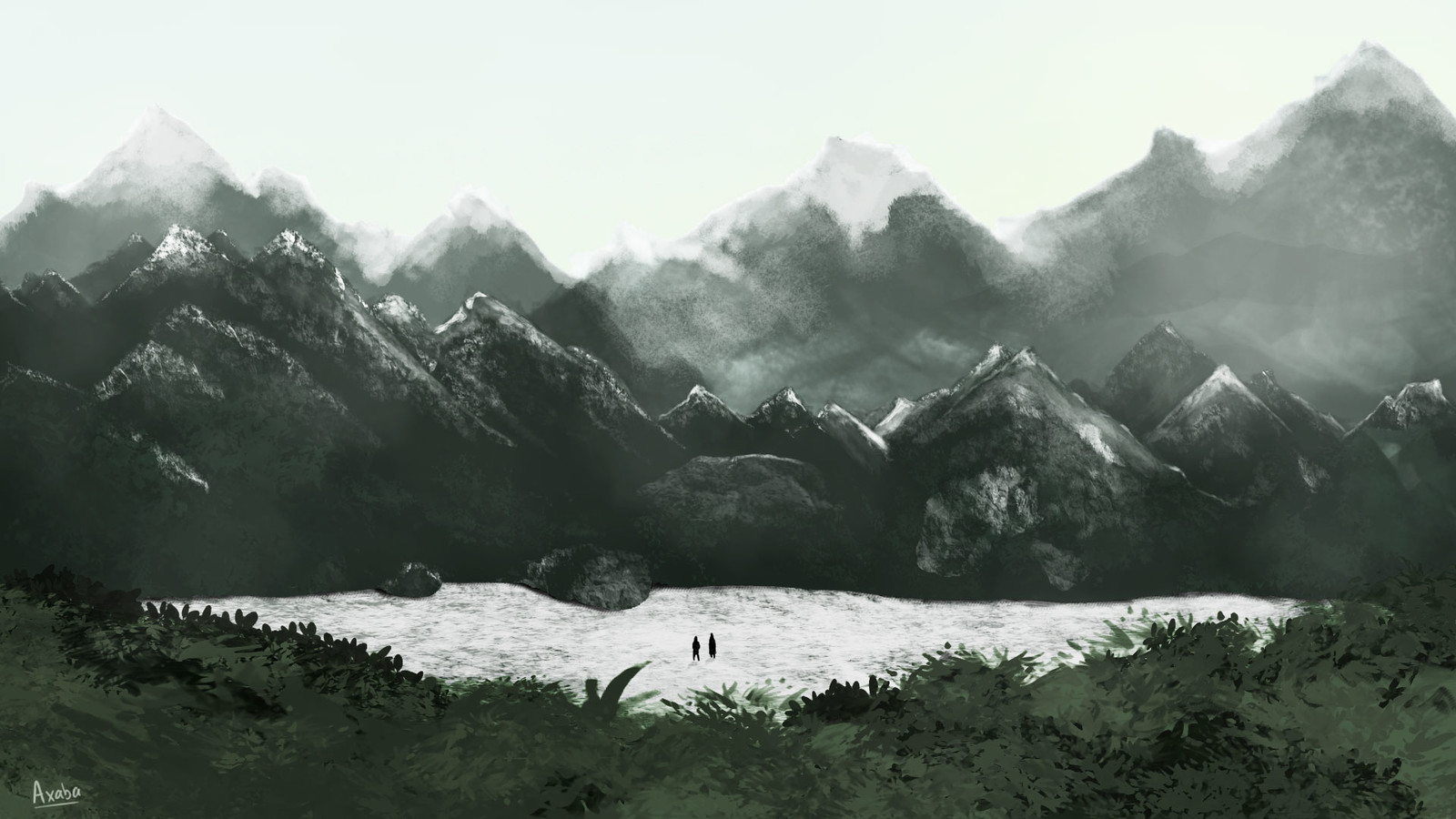 Moutain in digital painting