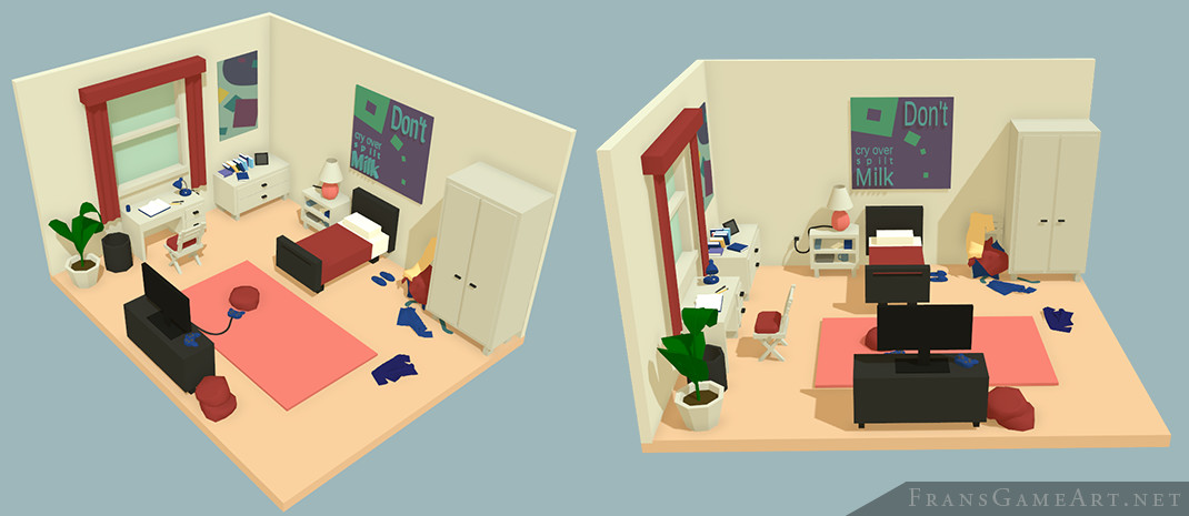 Artstation Lowpoly Interiors Francesca Paris