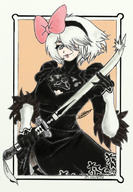 Commission – Nier Automata, 2B anime Cosplay Final art