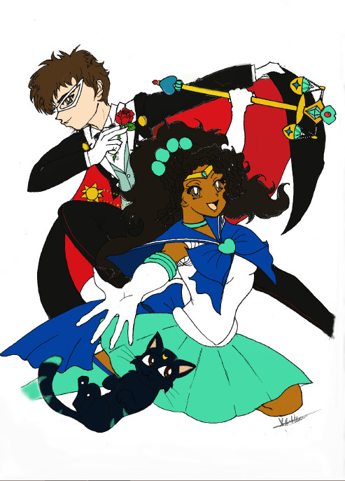 Sailor Libra, Tuxedo Mask II &amp; Tigra- no background