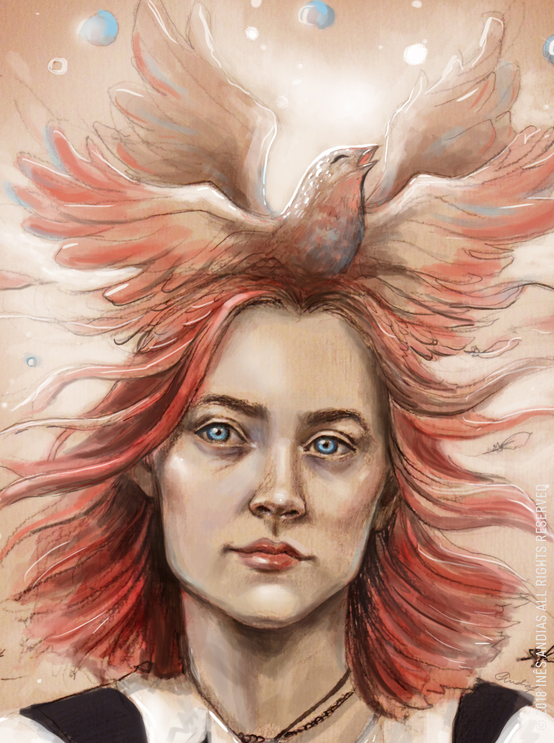 Artstation Lady Bird Movie Poster Ines Andias