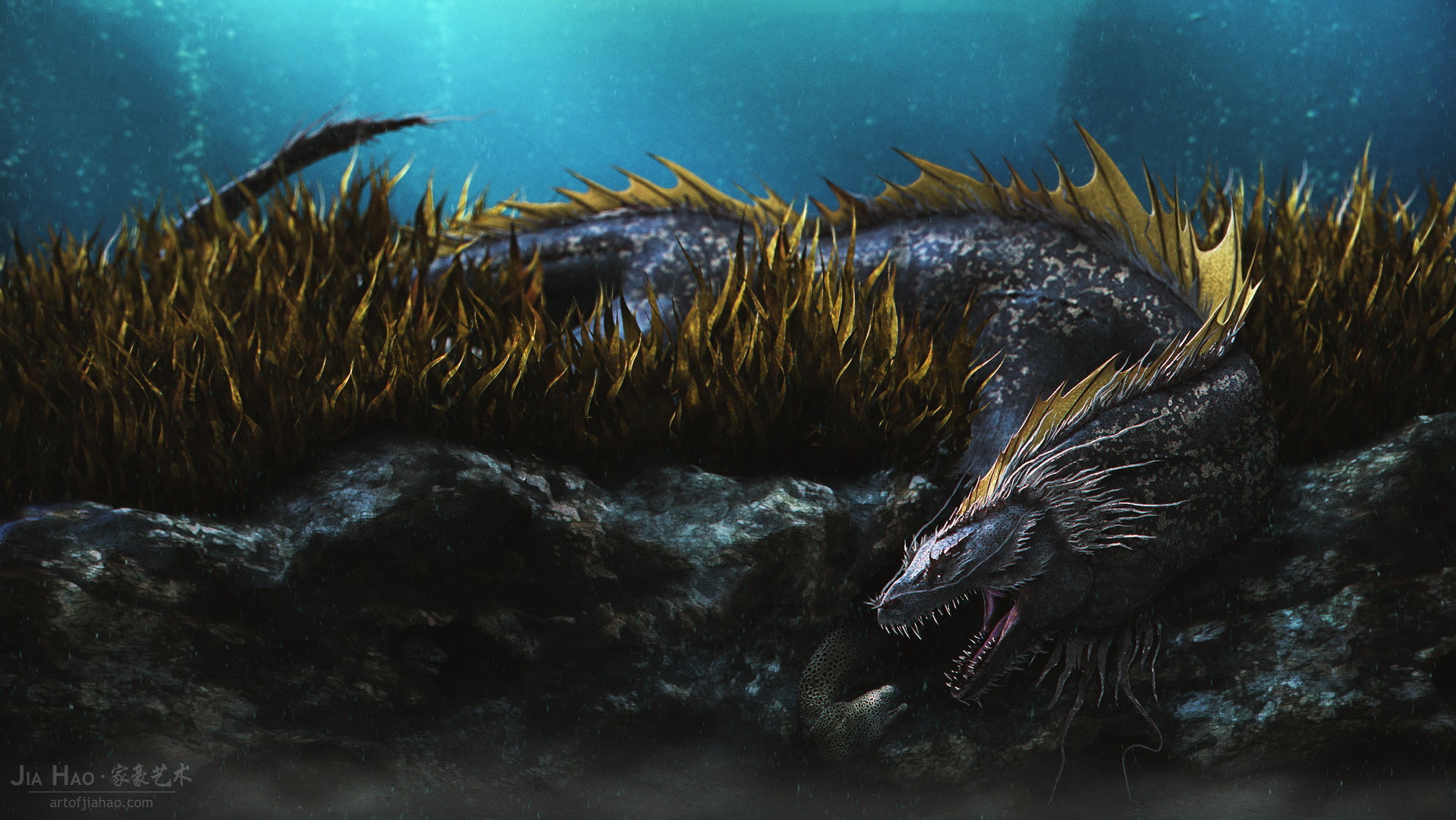 Чудище 6 букв. Морские чудовища 3д. Драконы моря. Подводный монстр с колючками. Морской дракон в черном море.