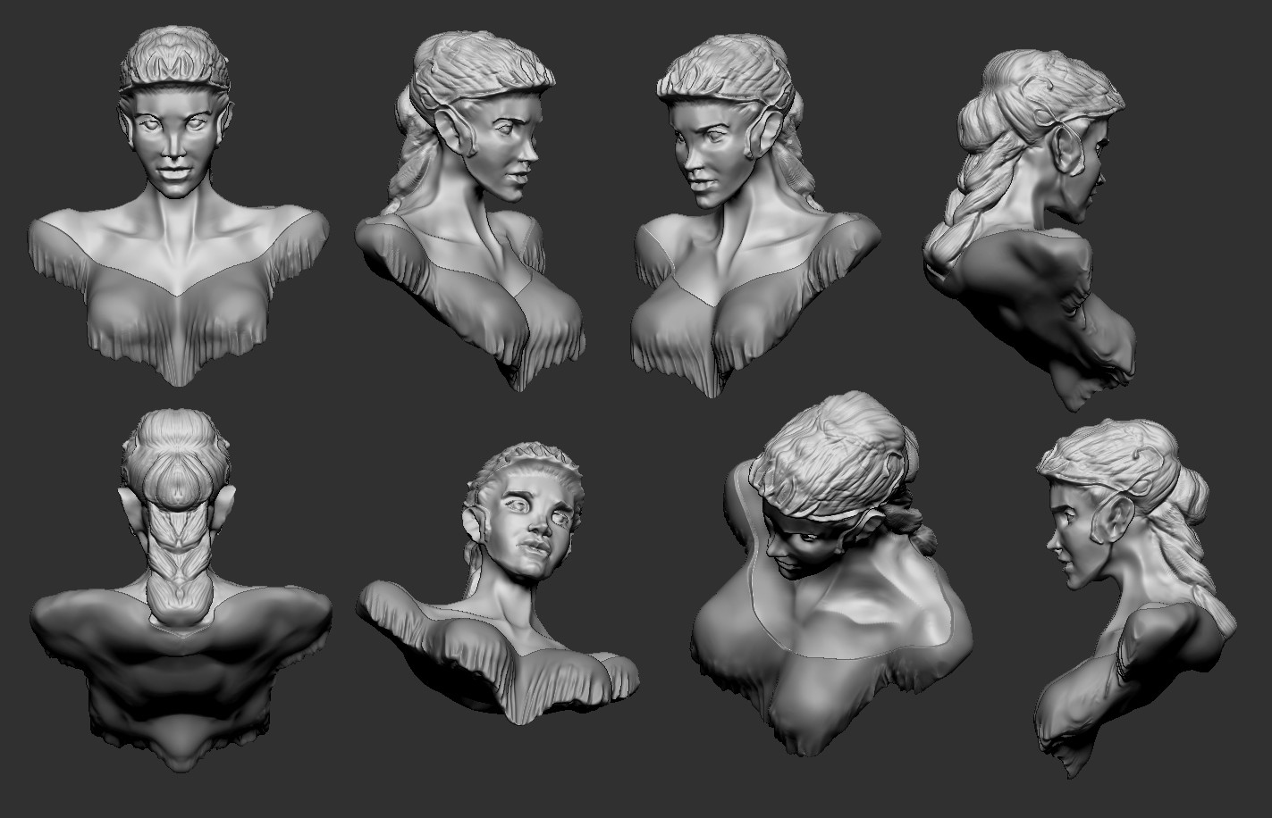 ZBrush: First steps with this Greek Woman bust of my own design