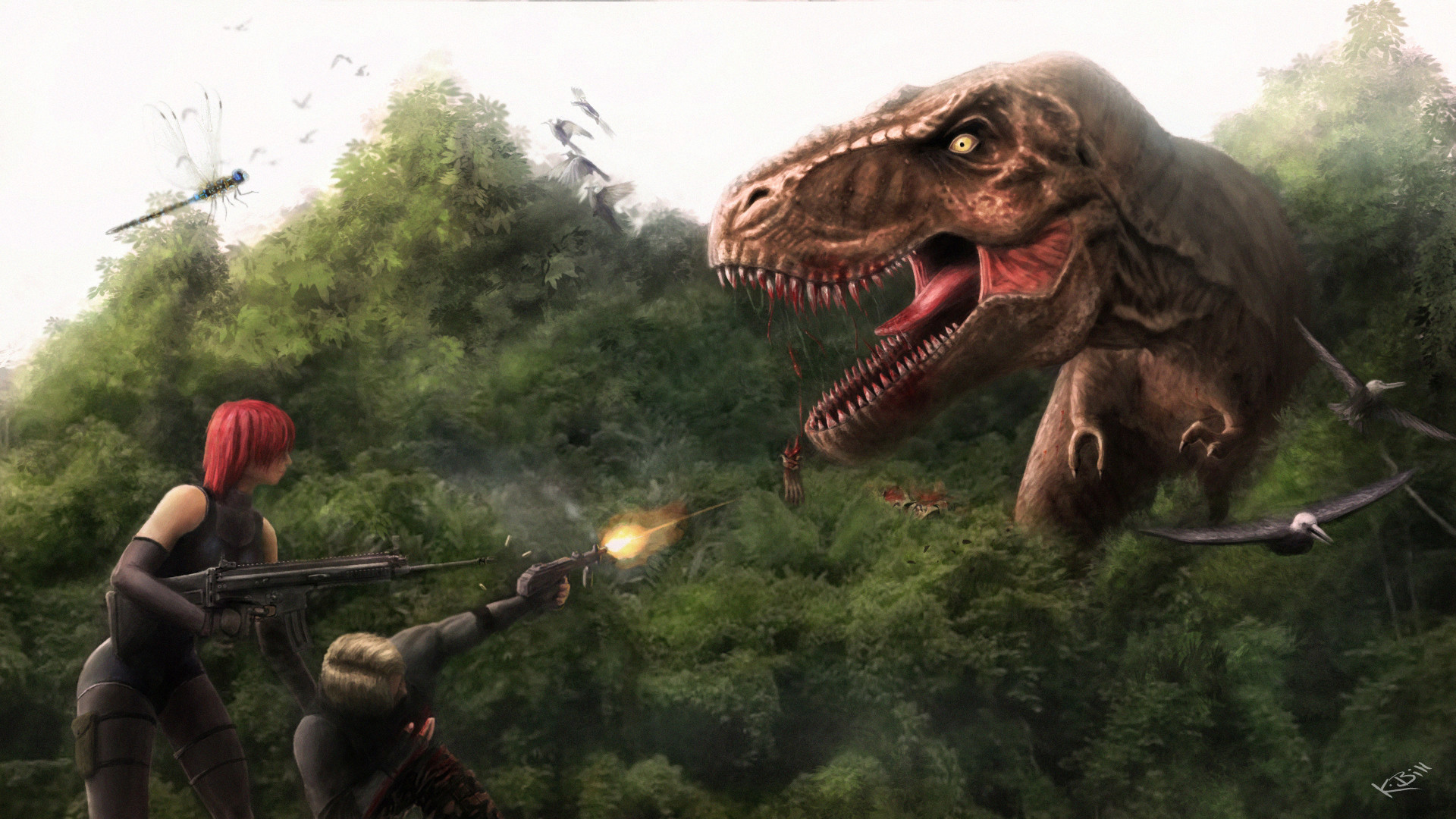 Artstation Run Dino Crisis 2 T Rex Scene K Bill