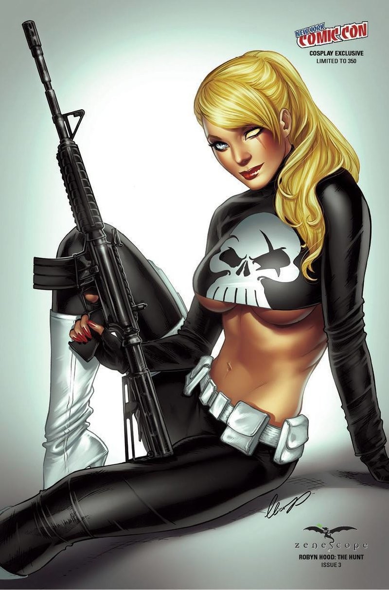 Robyn Cosplaying Punisher