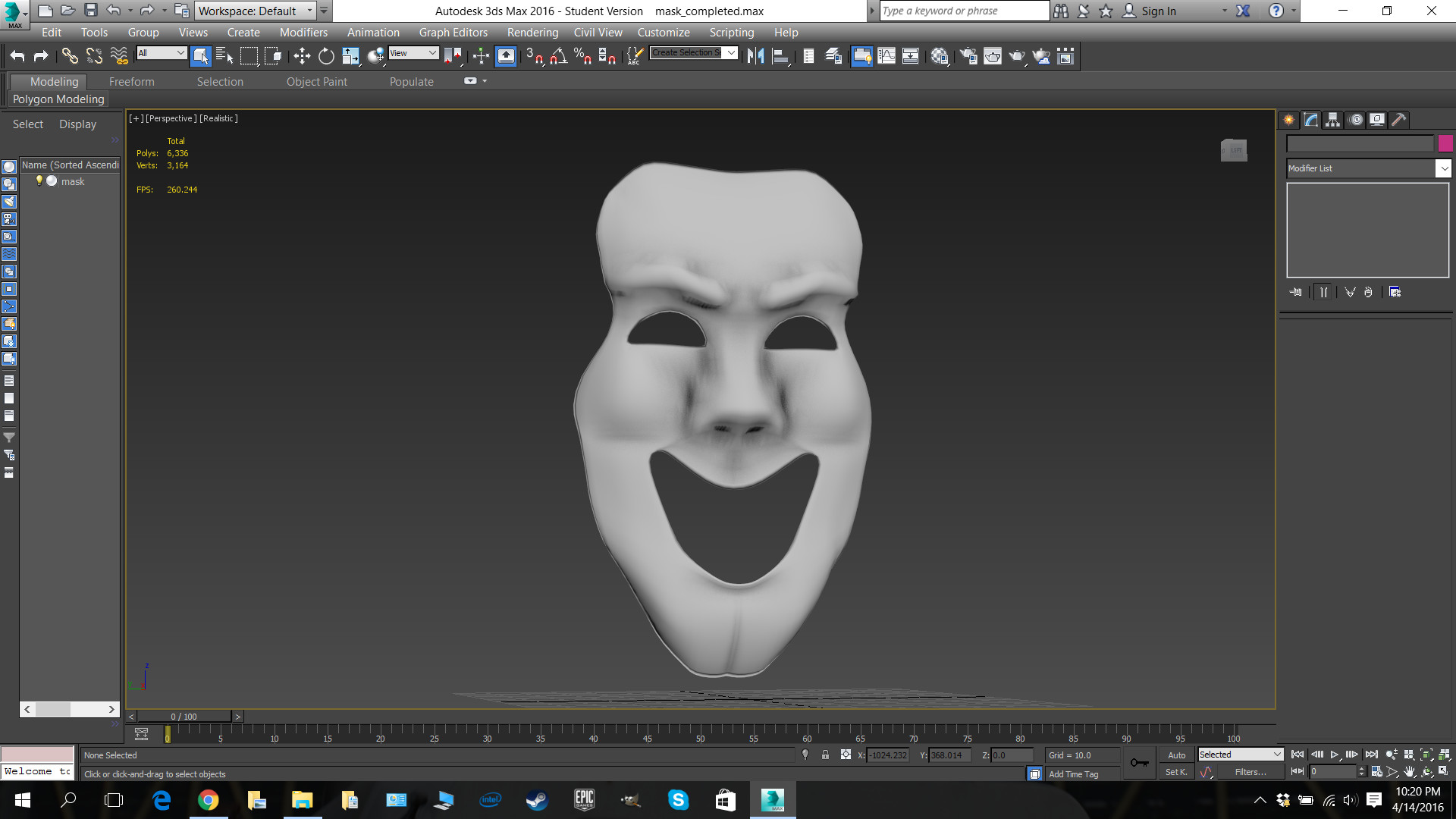 Artstation 3d Theater Mask Jeffrey Douglas