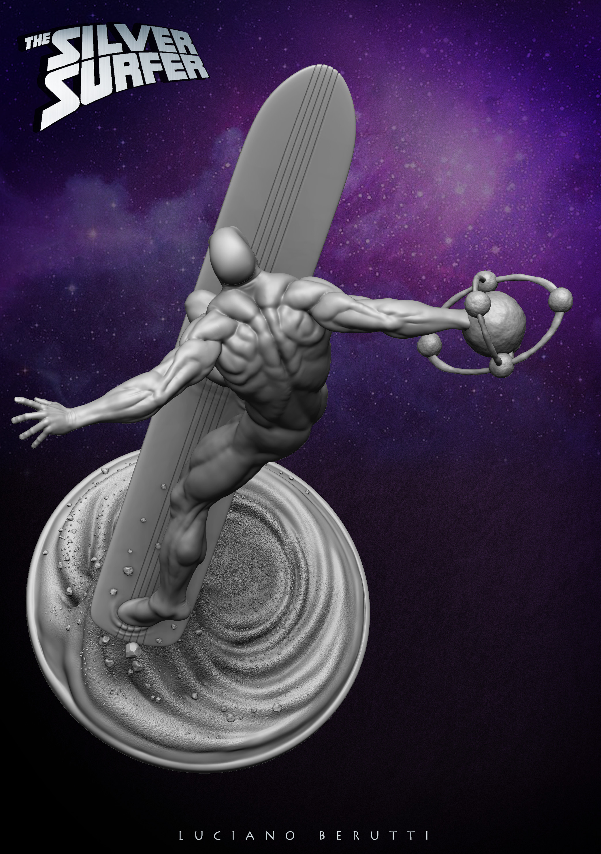 Silver Surfer Fan art - Collectible Statue - comission work.
