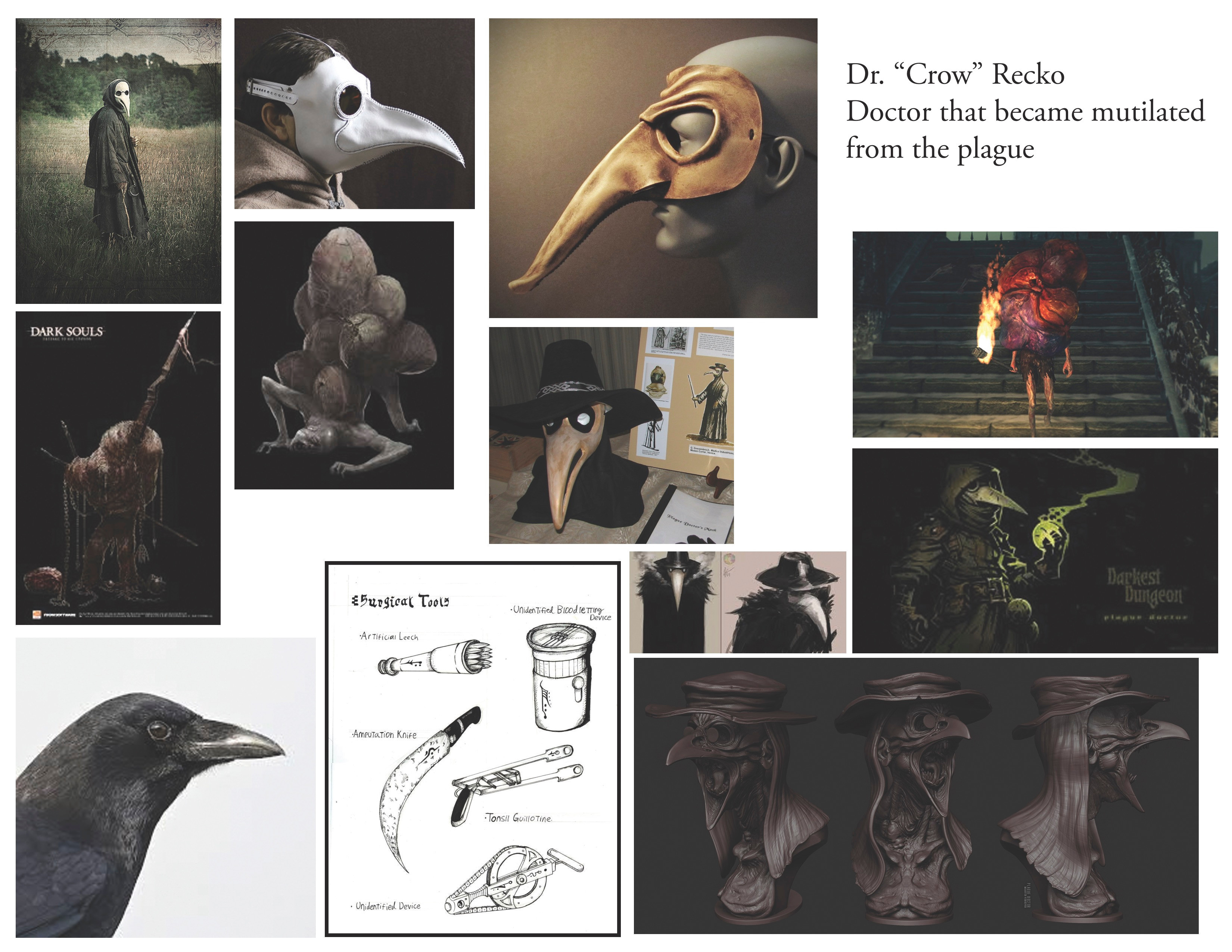 This was my character Research page that gave me a good foothold for the rest of the project