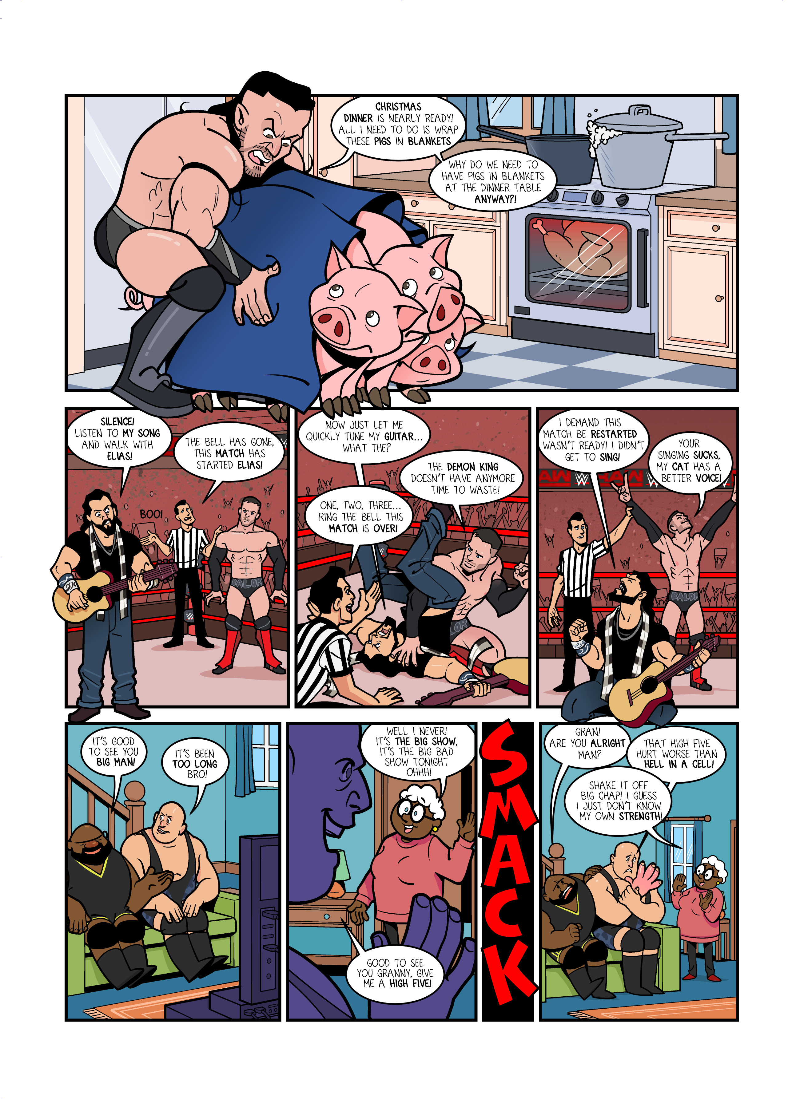 WWE RAW comic strips for WWE Kids Magazine #130