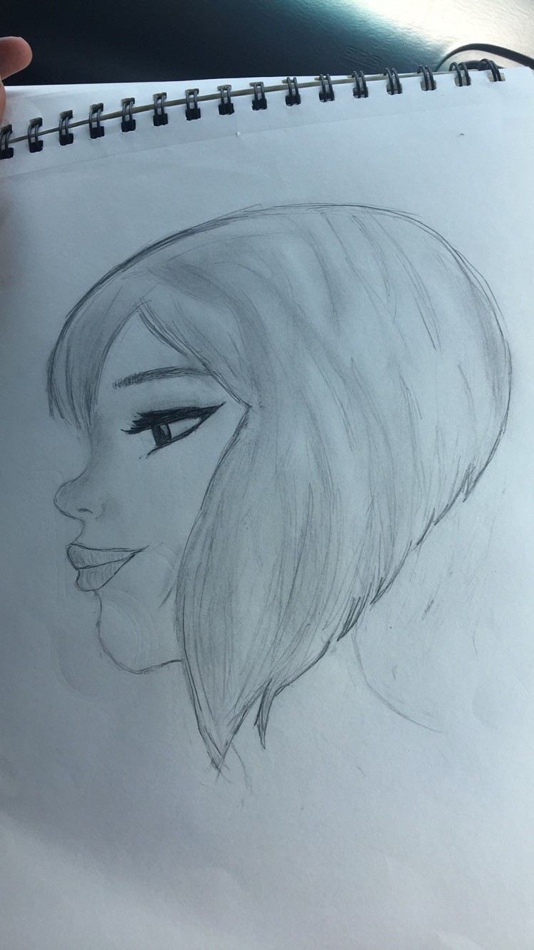 ArtStation - Side View of Face Sketch