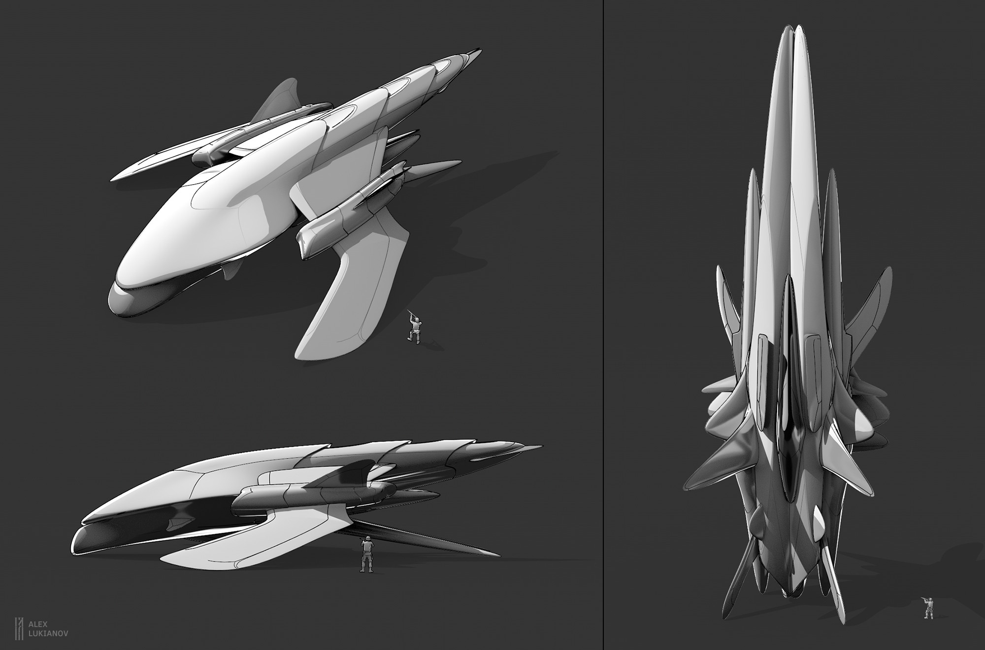 Alex Lukianov. Matte painter and concept artist - Predator's spaceship ...