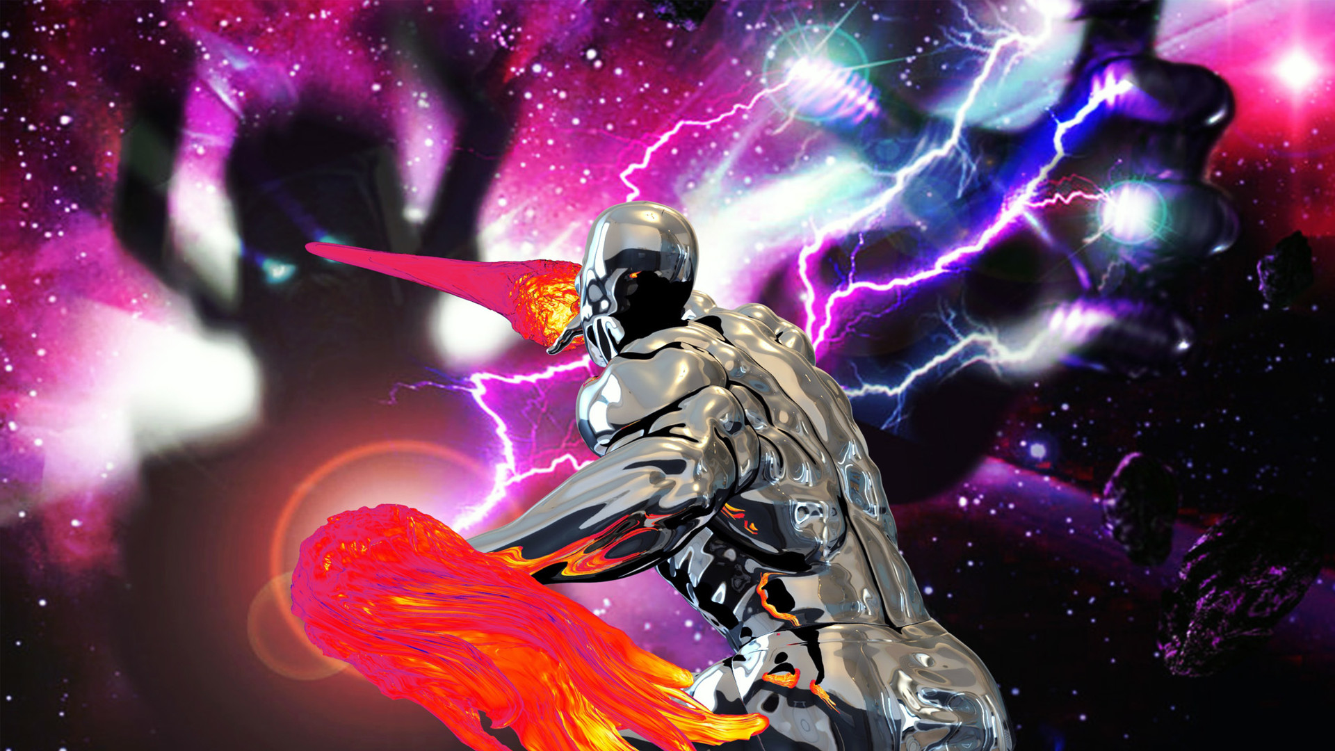 Artstation Silver Surfer Vs Galactus Fernando Martinez Sculptures