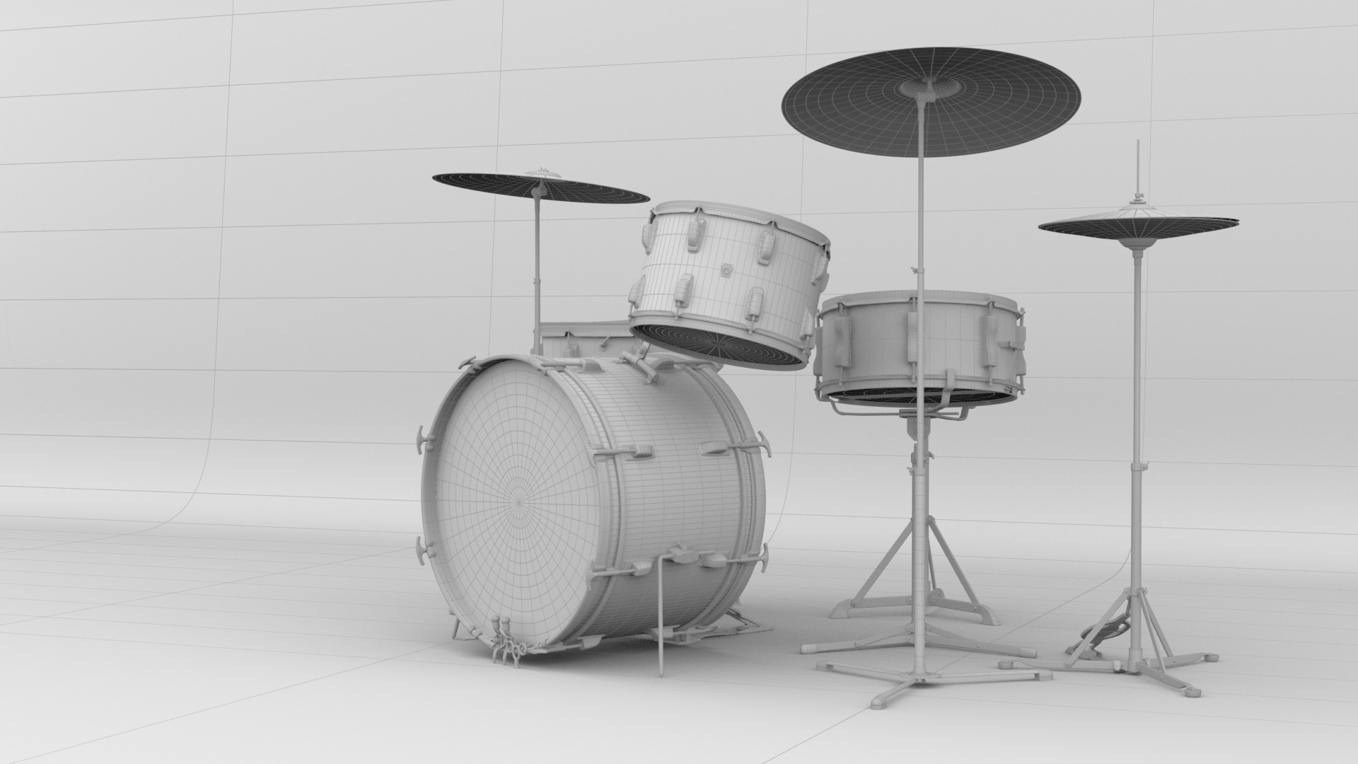 Taylor Cooper - The Beatles - Ludwig Oyster Black Pearl Drum Kit - 3D Model