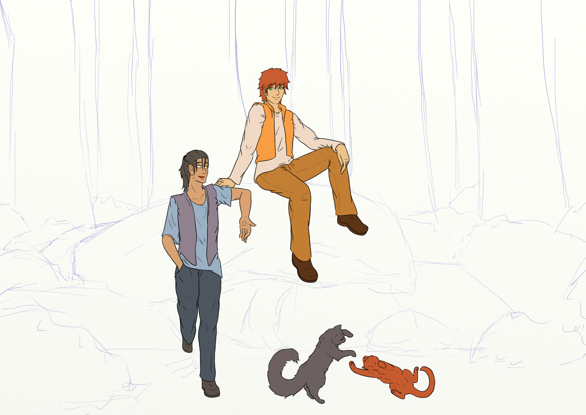 Artstation Firestar And Greystripe As Humans Kiera Balko