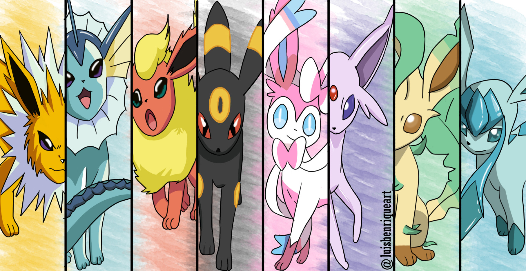 Henrique Souza All Eevee Evolutions Pokemon The eevee brothers from the original anime were named rainer, pyro, sparky and they. henrique souza all eevee evolutions