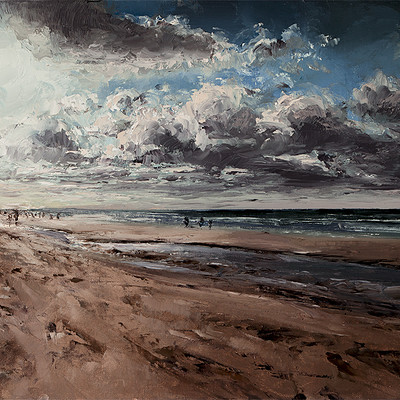 Cloudy beach -for sale 11.8x15.7" (30x40cm)