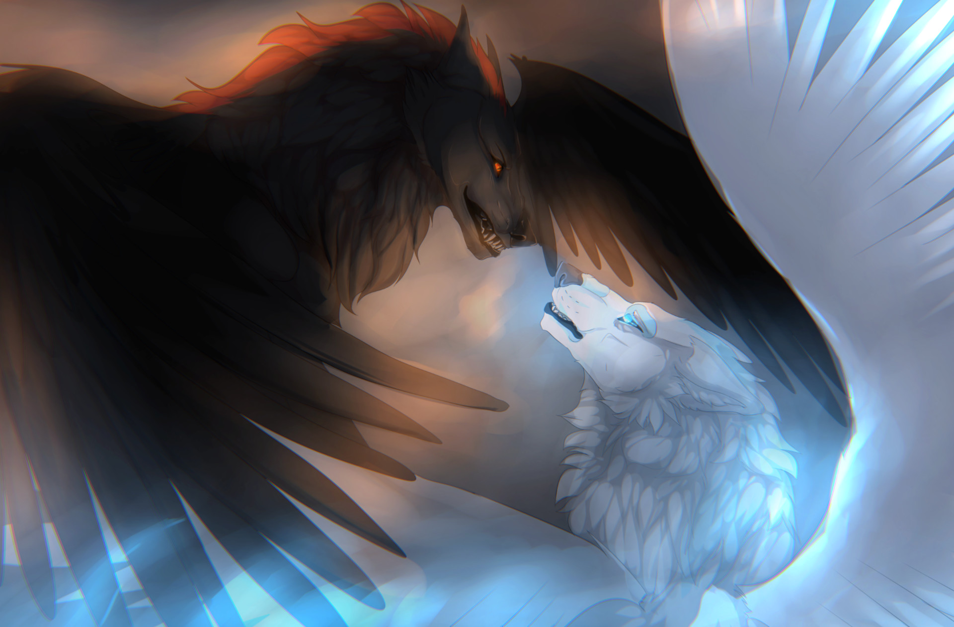 Artstation Wolf Fight Julia Aulu