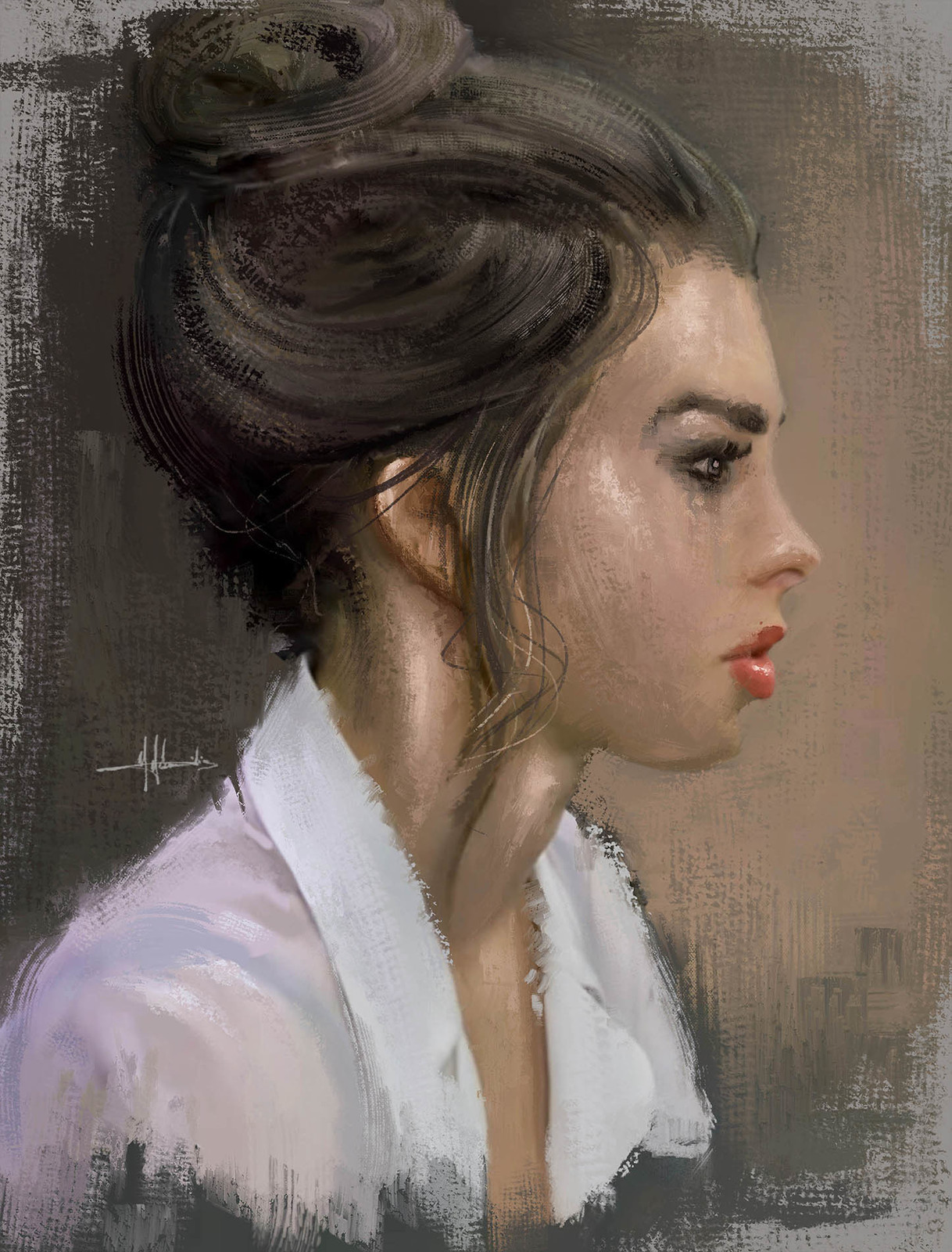 Portrait painted with the Photoshop MA-Brushes